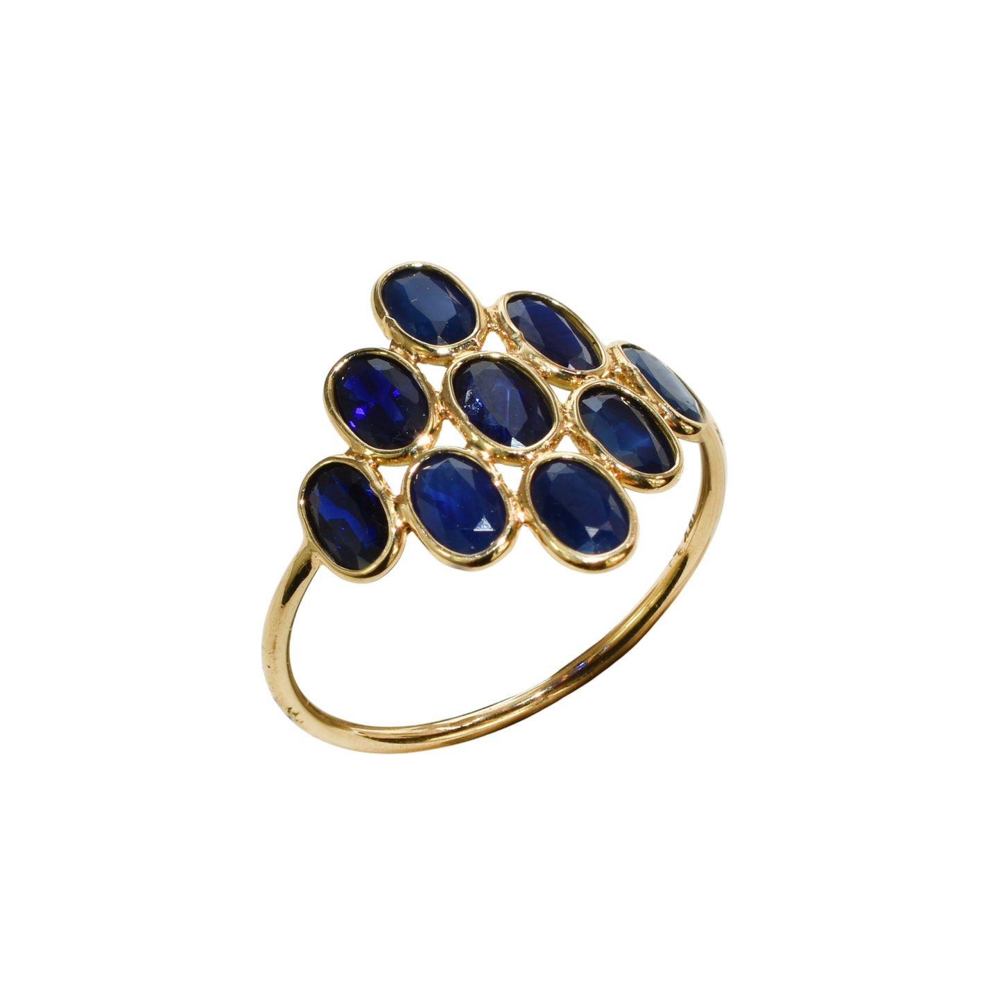 18k Sapphire Oval Cluster Ring
