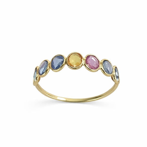 18k Multi Sapphire Bezel Ring