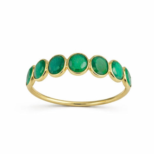 18k Emerald Oval Bezel Ring