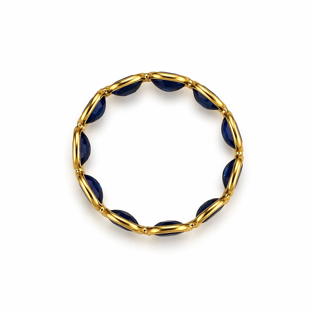 18k Sapphire Oval Bezel Eternity Ring