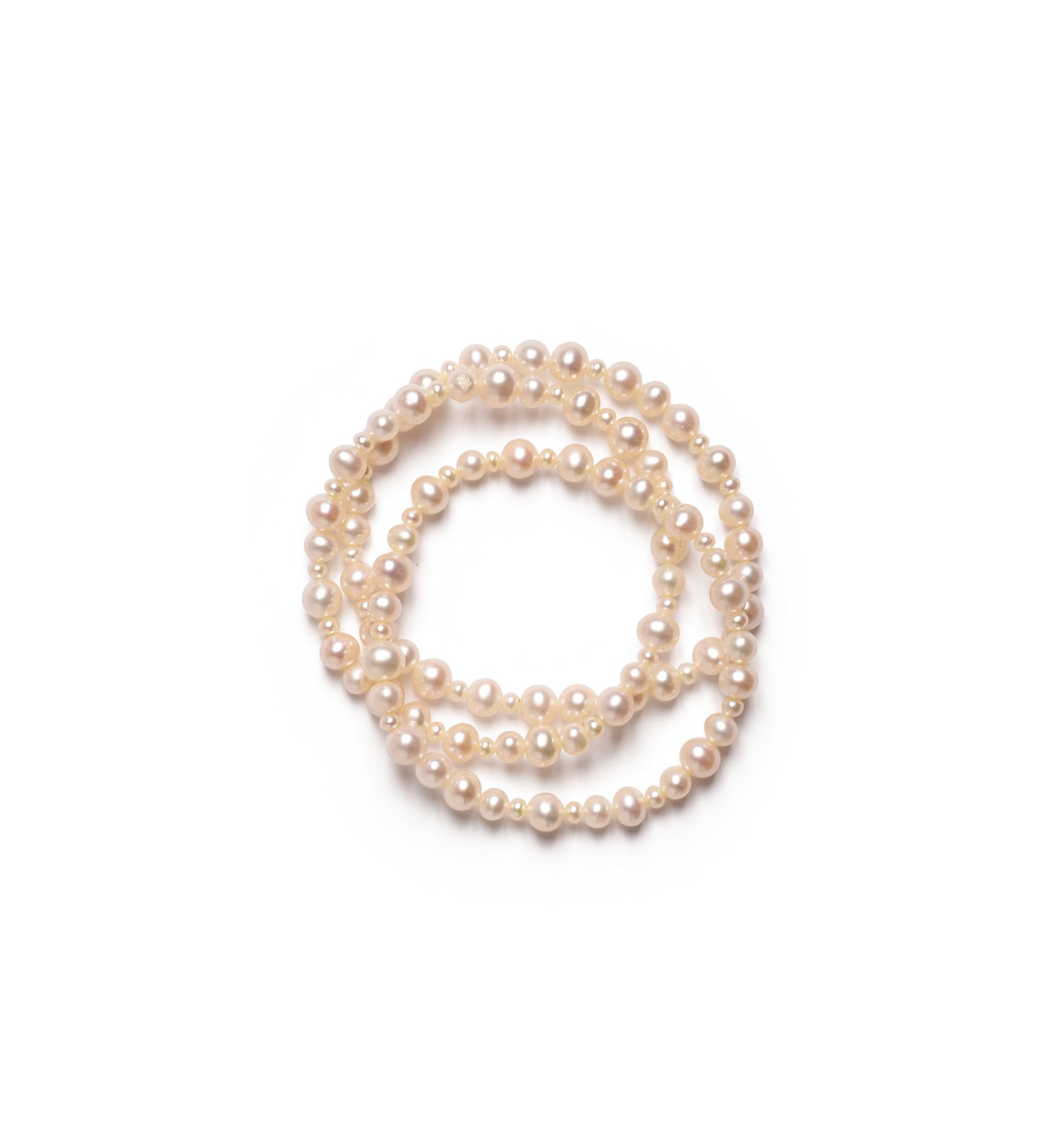White Freshwater Pearl Stretch Bracelet 3 Pc Set 7"