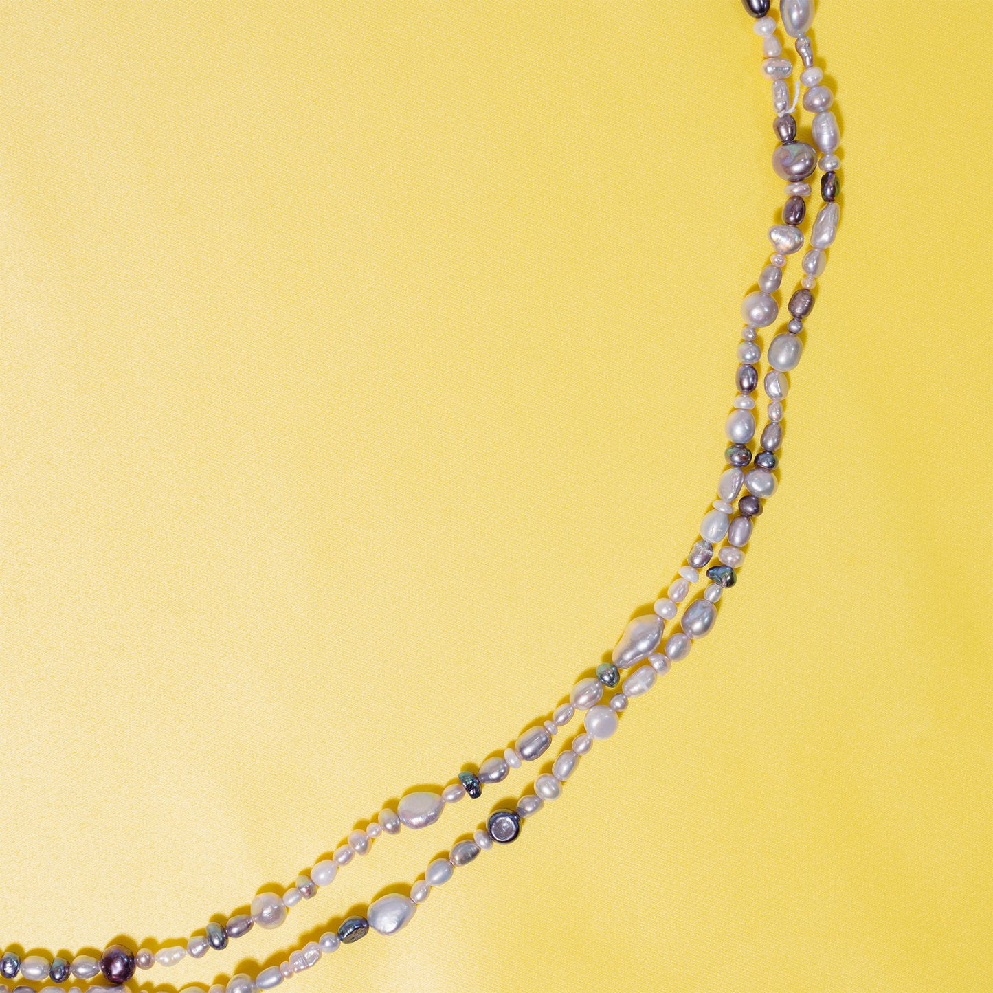 Endless Silver Mixed Freshwater Pearls Necklace 72"