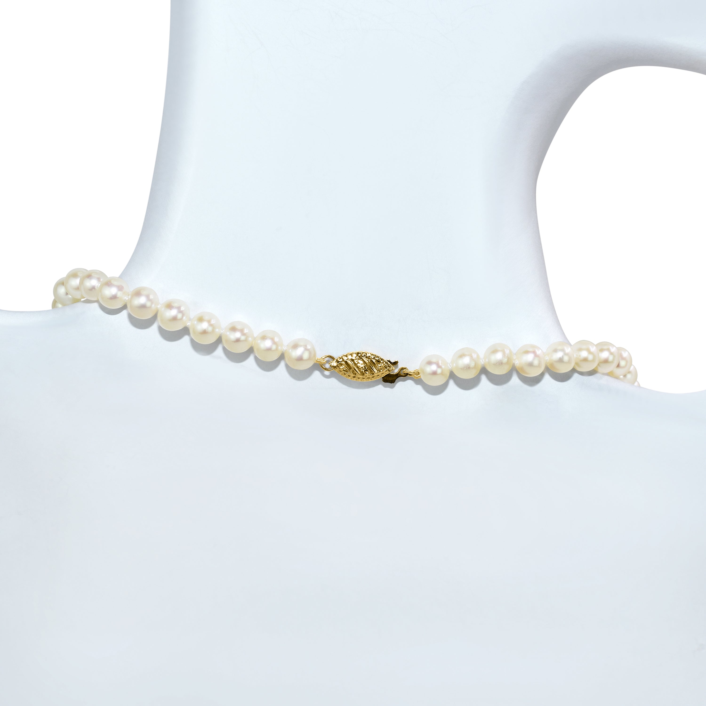 14k White Freshwater Pearl Knotted Necklace