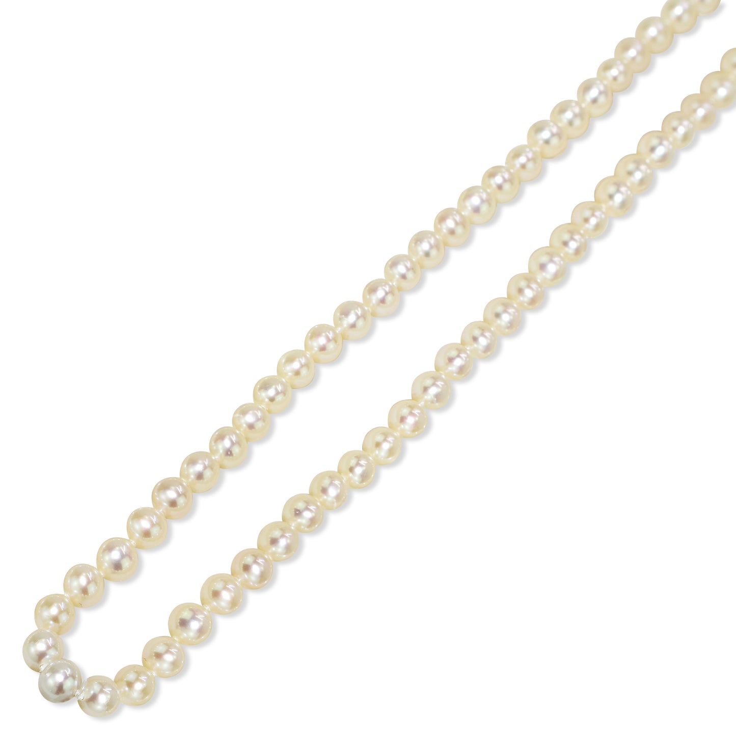 14k White Freshwater Pearl Knotted Necklace