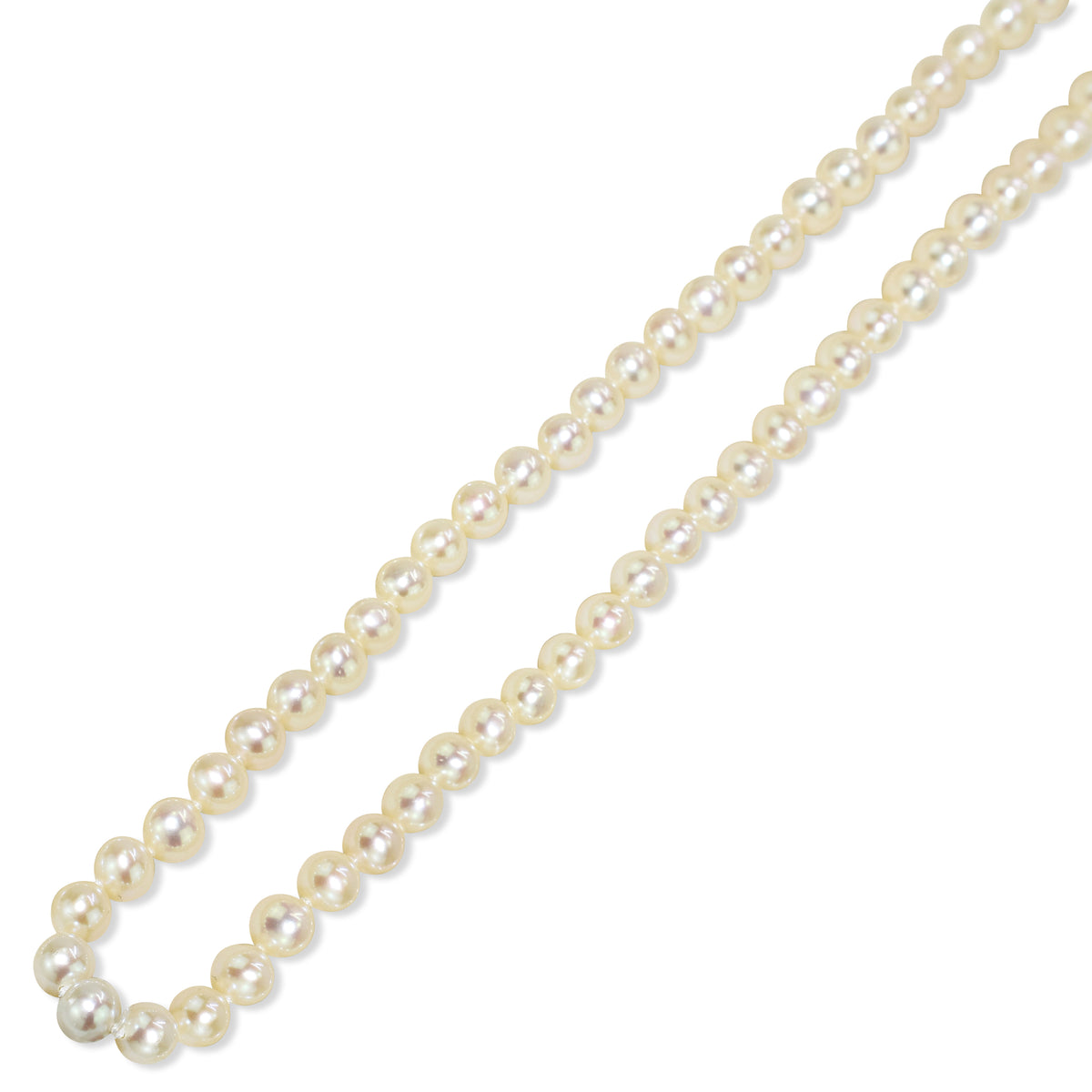 14k White Freshwater Pearl Knotted Necklace