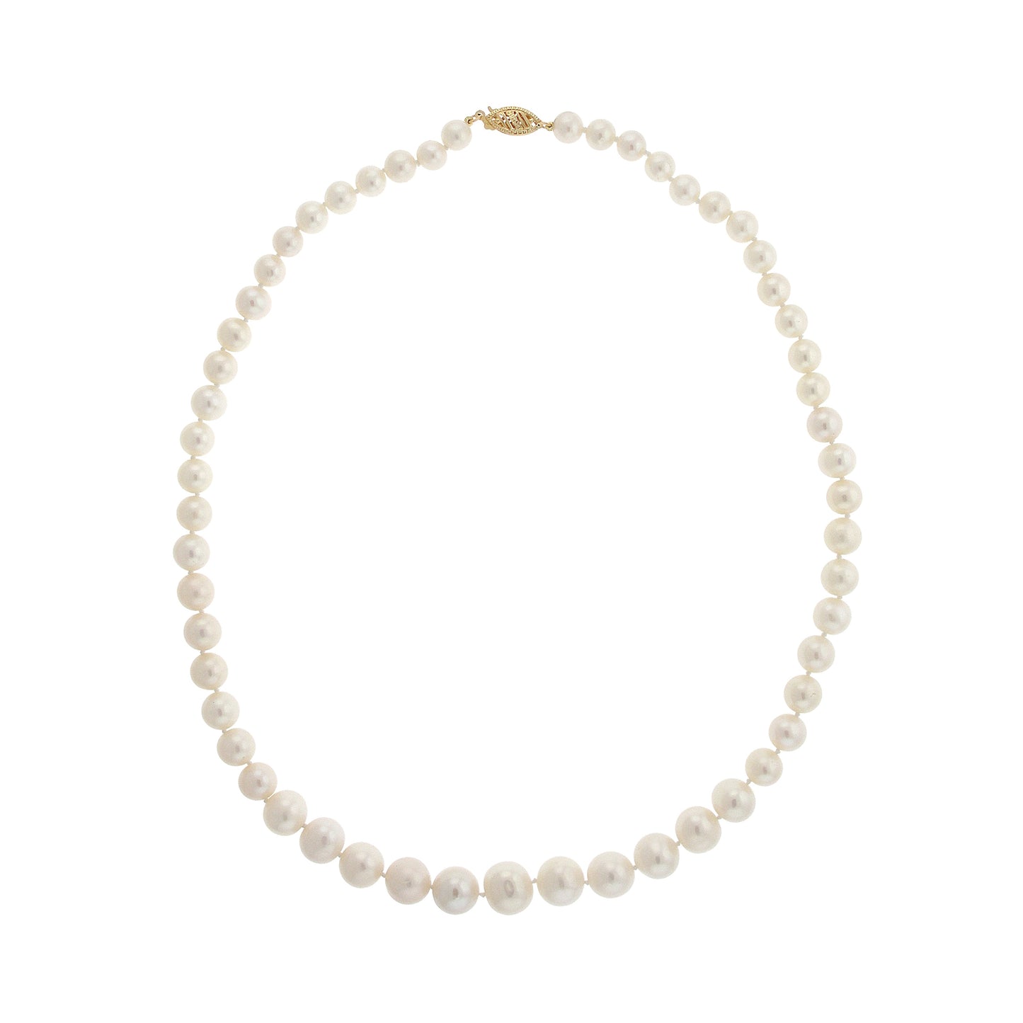 14k White Freshwater Pearl Graduated Necklace