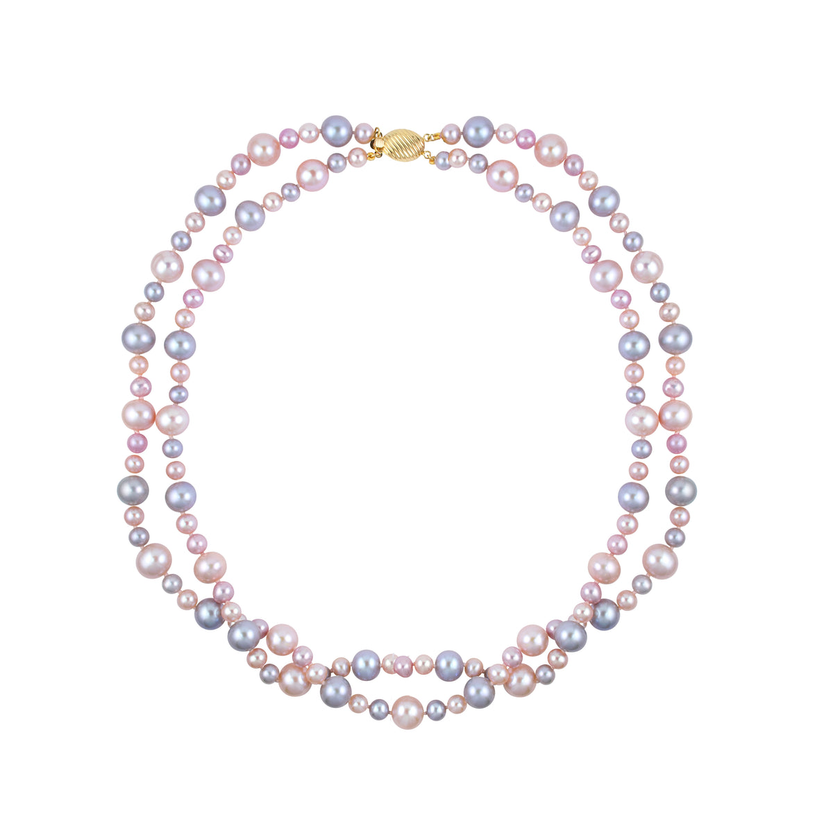 14k Multi Grey and Pink Fresh Water Pearls Necklace
