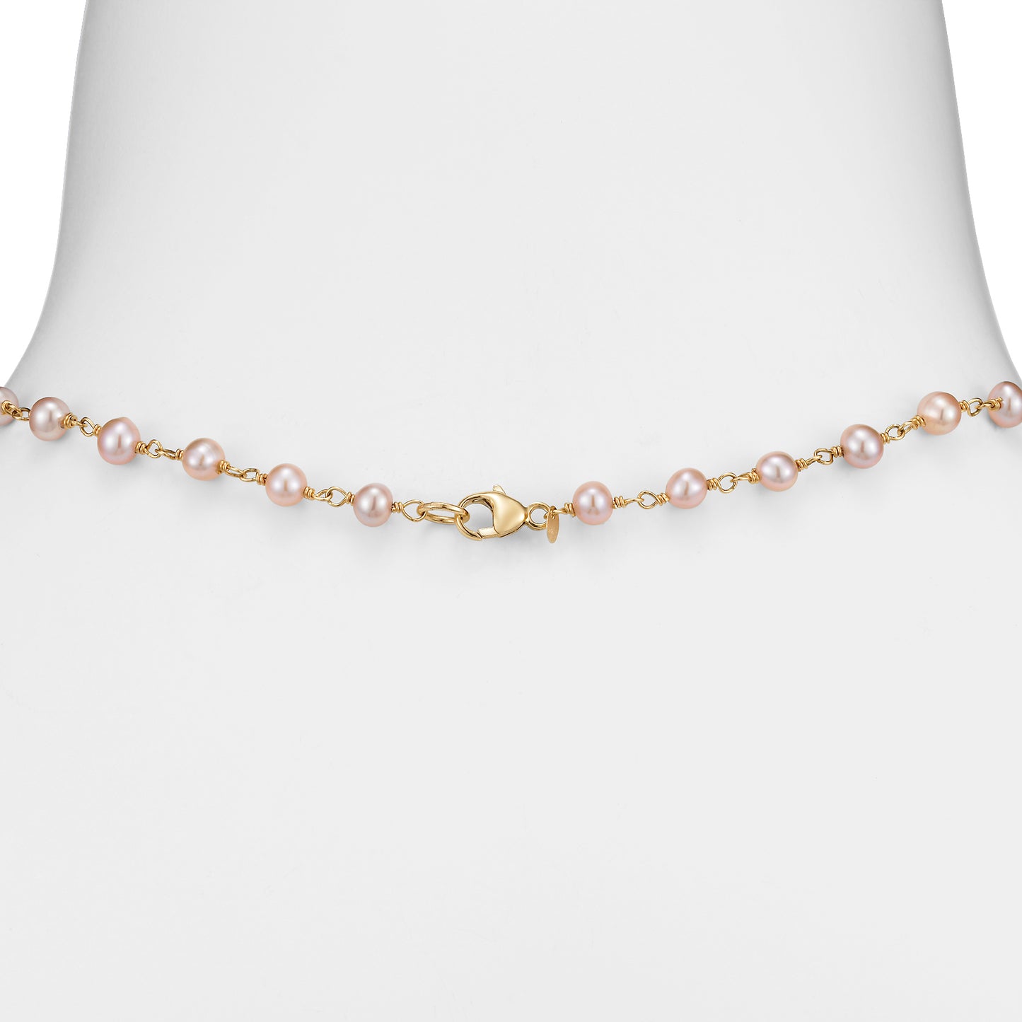 14k Pink Freshwater Pearl Link Y Necklace 18"