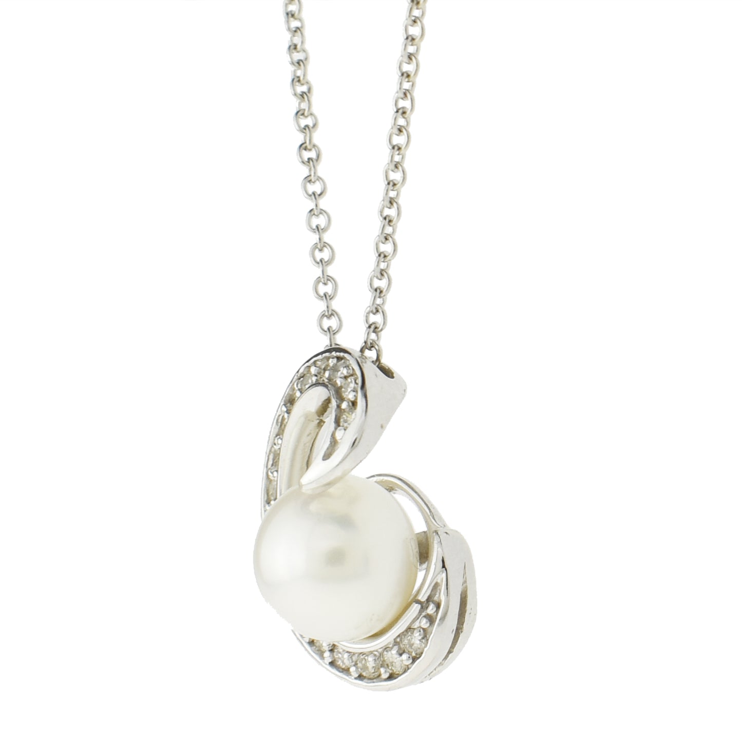 Akoya Cult Pearl Diamond C Shape Necklace