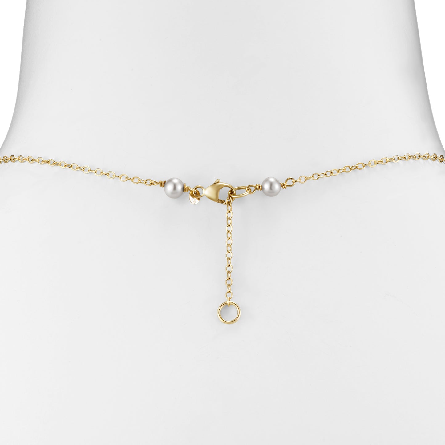 14KY White Pearl Station Necklace with 14k gold wire