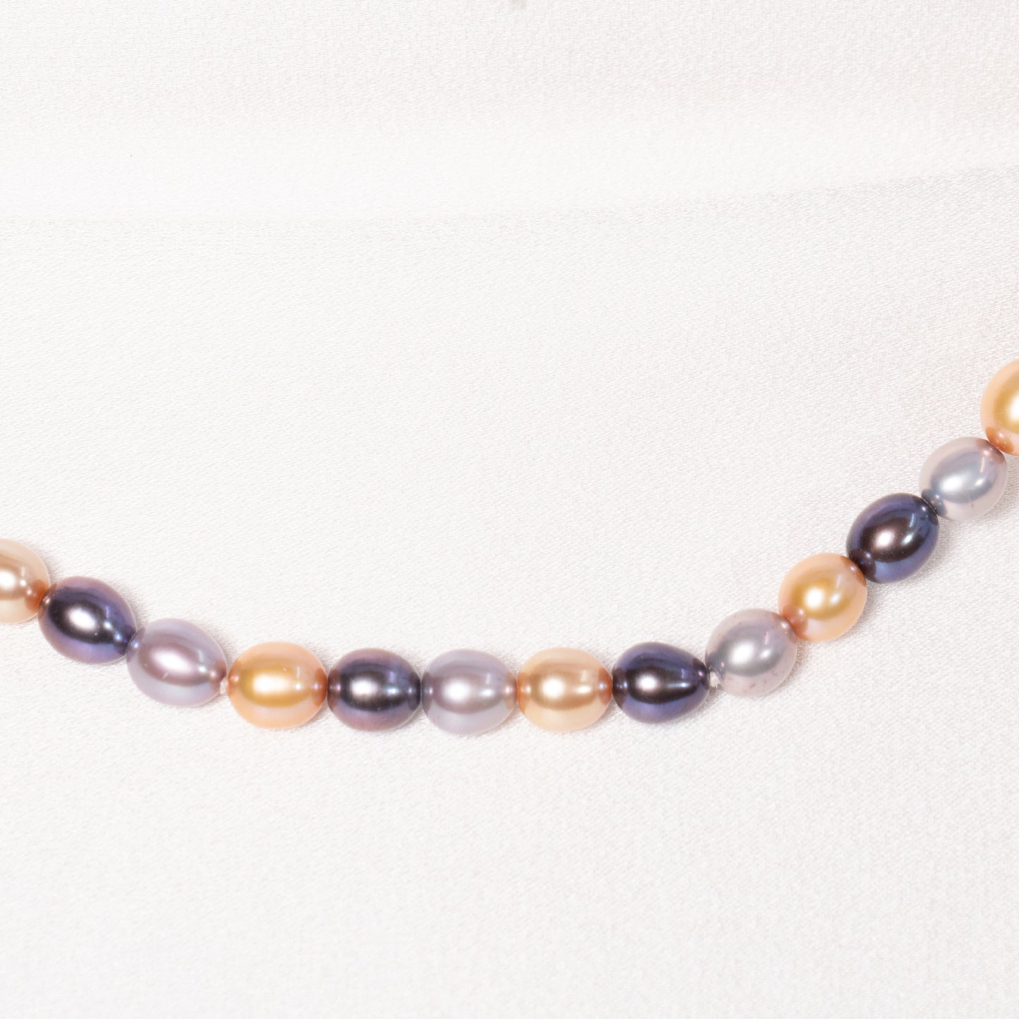 14k Champagne, Grey, Silver Grey Freshwater Pearl Knotted Necklace 17"/18"