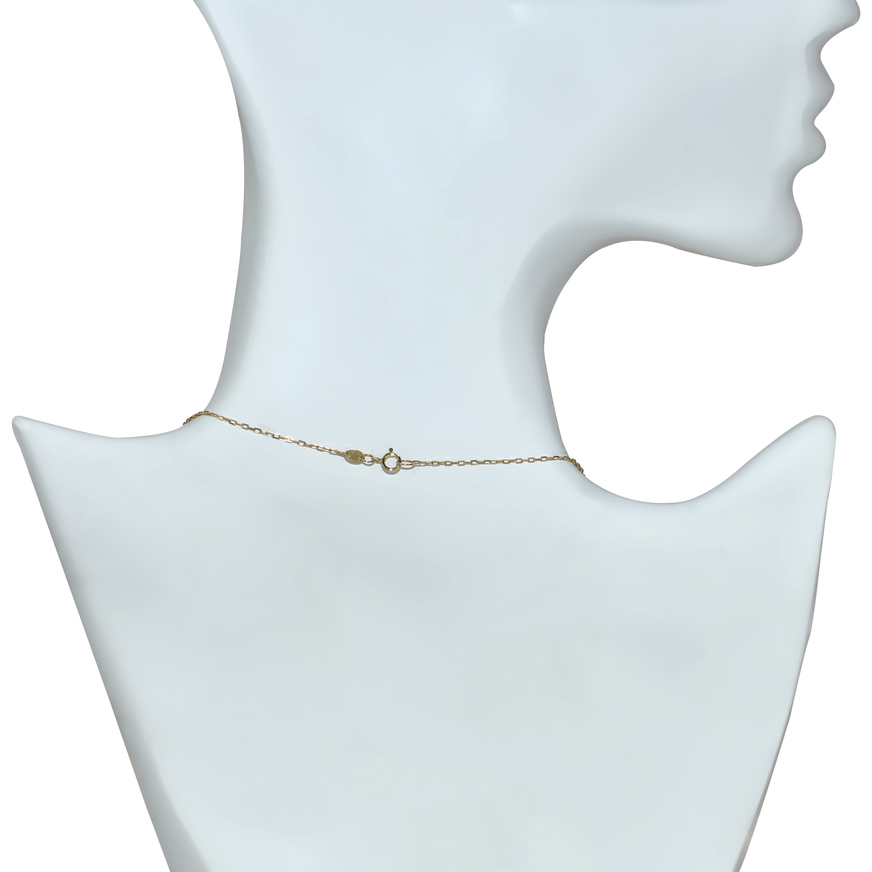 14k Yellow Gold White Pearl Center Slider Necklace 17"