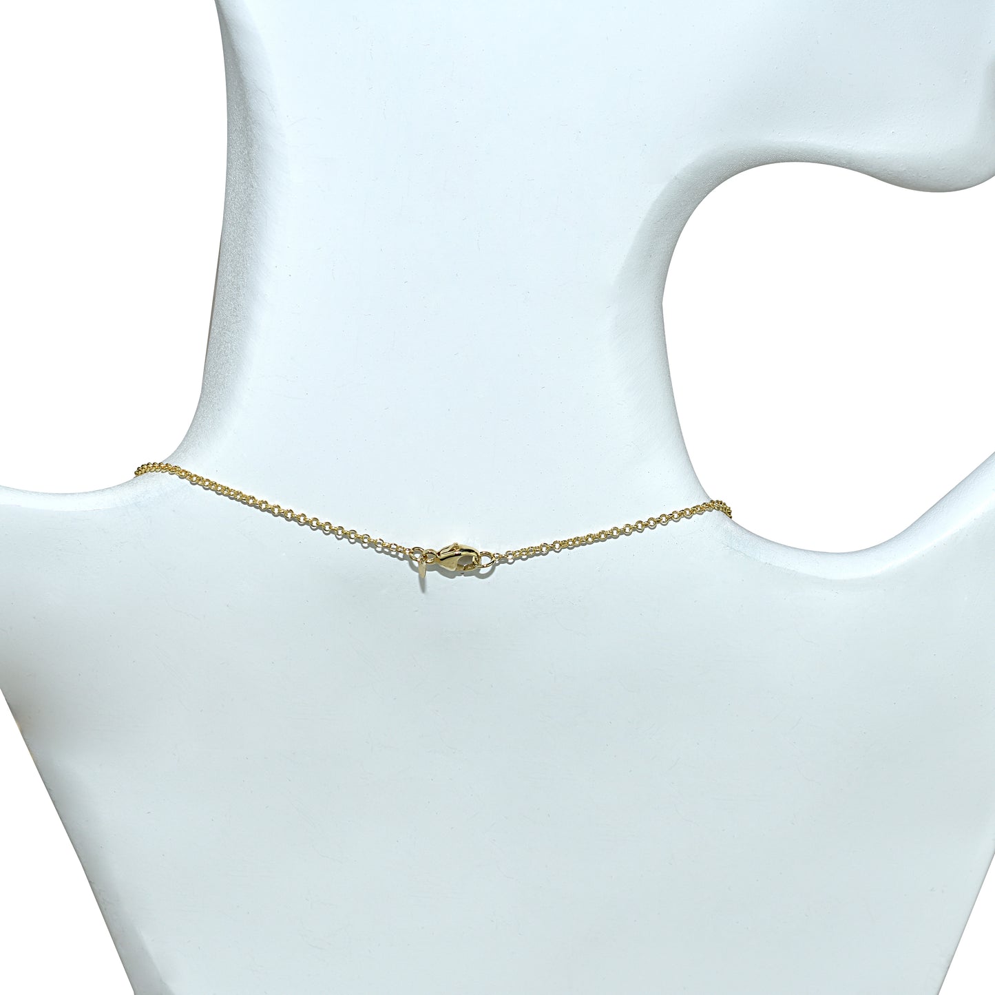 14k White Pearl Paperclip Station Chain Drop Necklace
