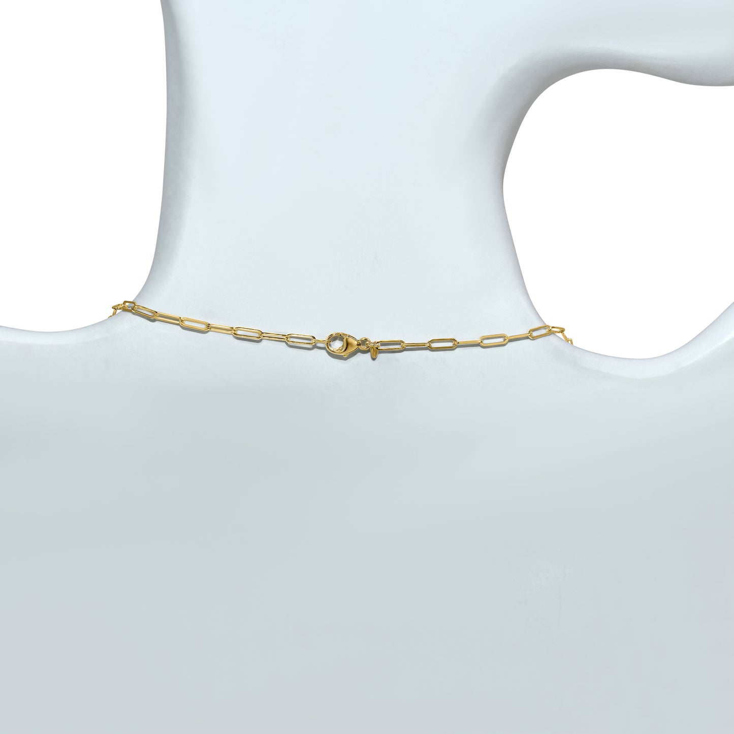 14k White Pearl Graduated 5-Link Paperclip Necklace