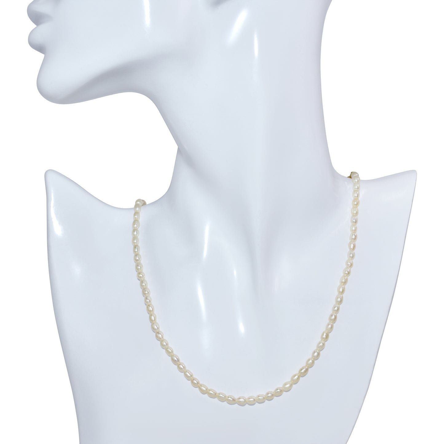 14k White Pearl Bell Cup End Necklace