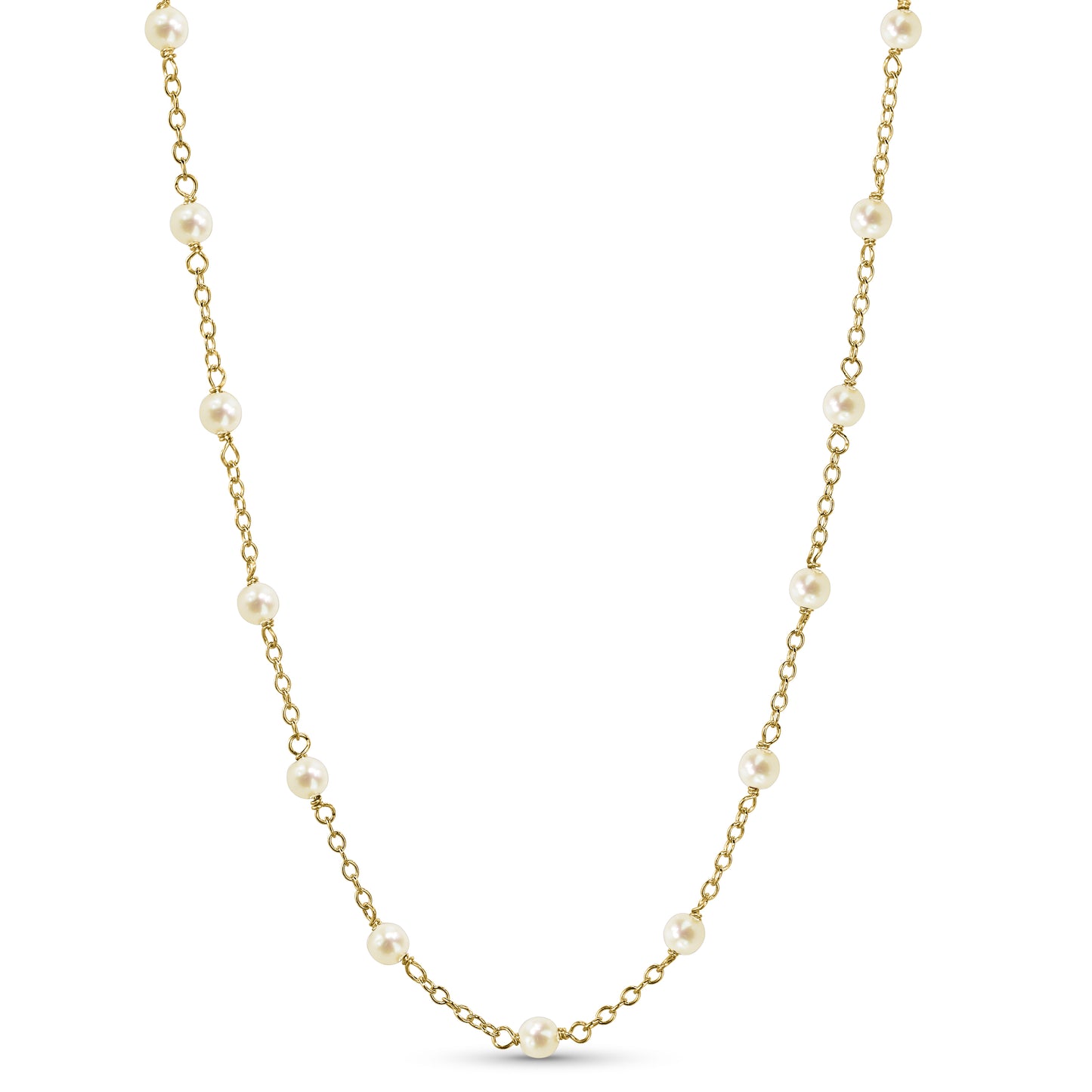 14k Gemstones Station Necklace