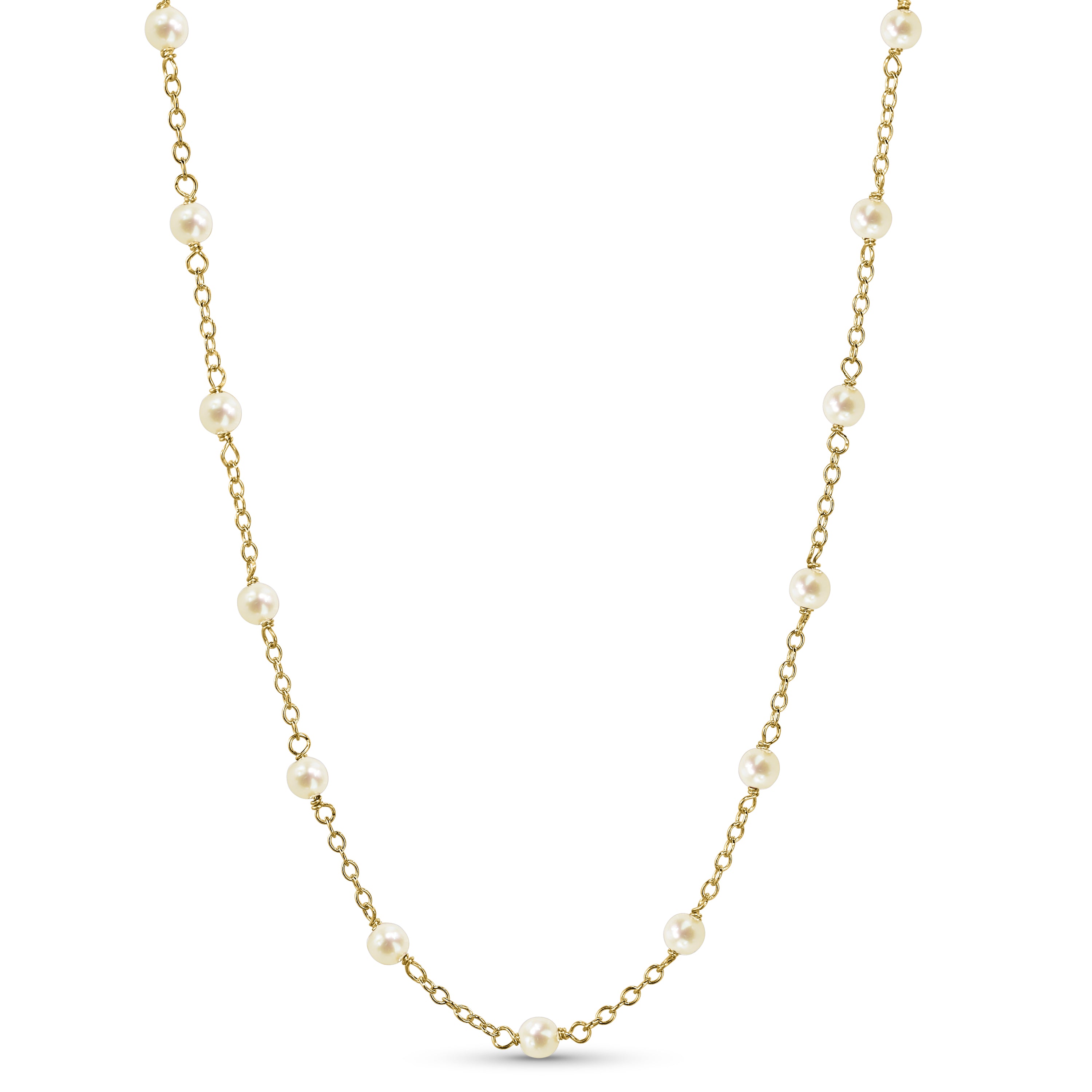 14k Yellow Gold Station Necklace