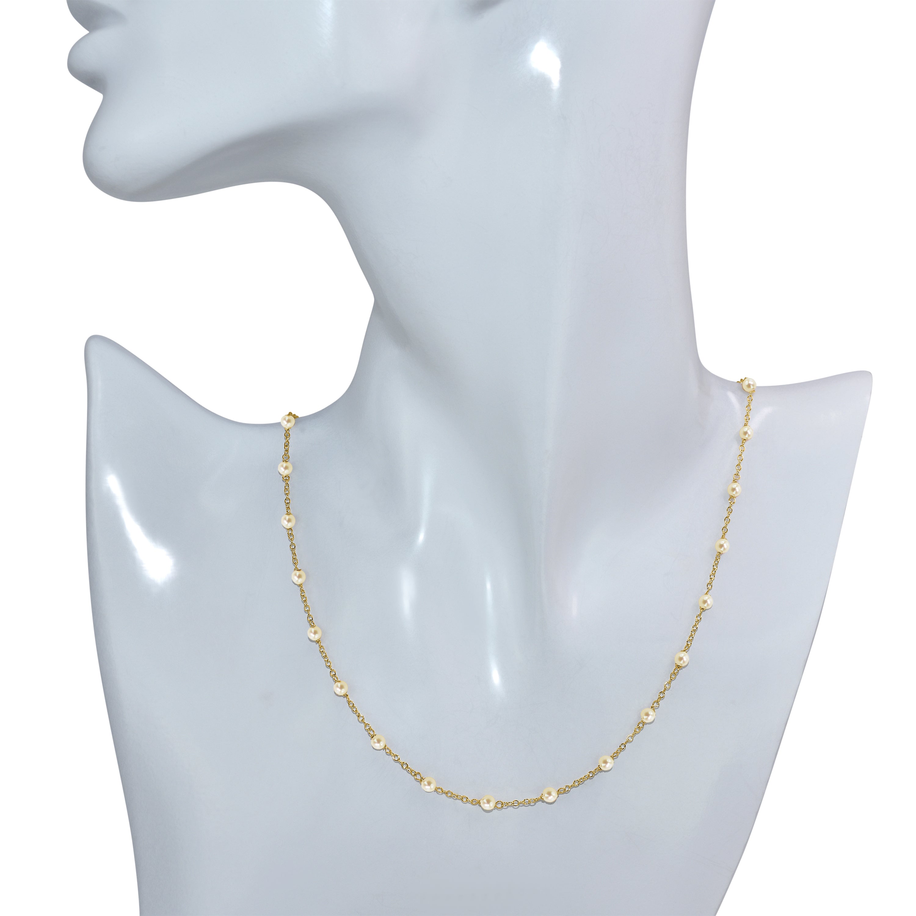 14k Yellow Gold Station Necklace
