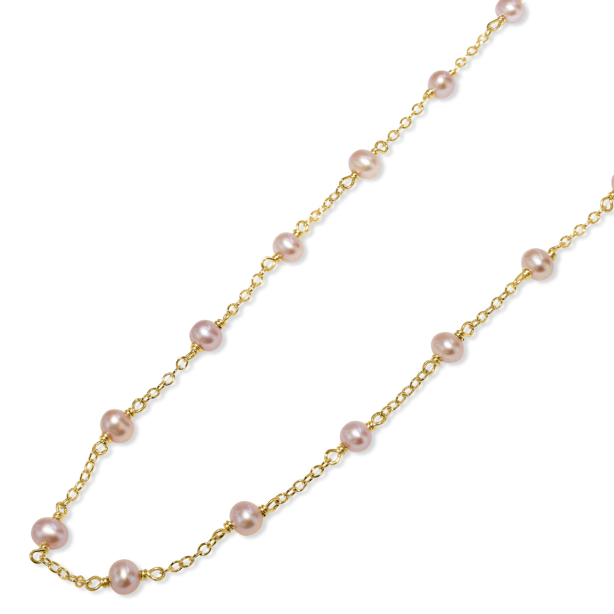14k Yellow Gold Station Necklace