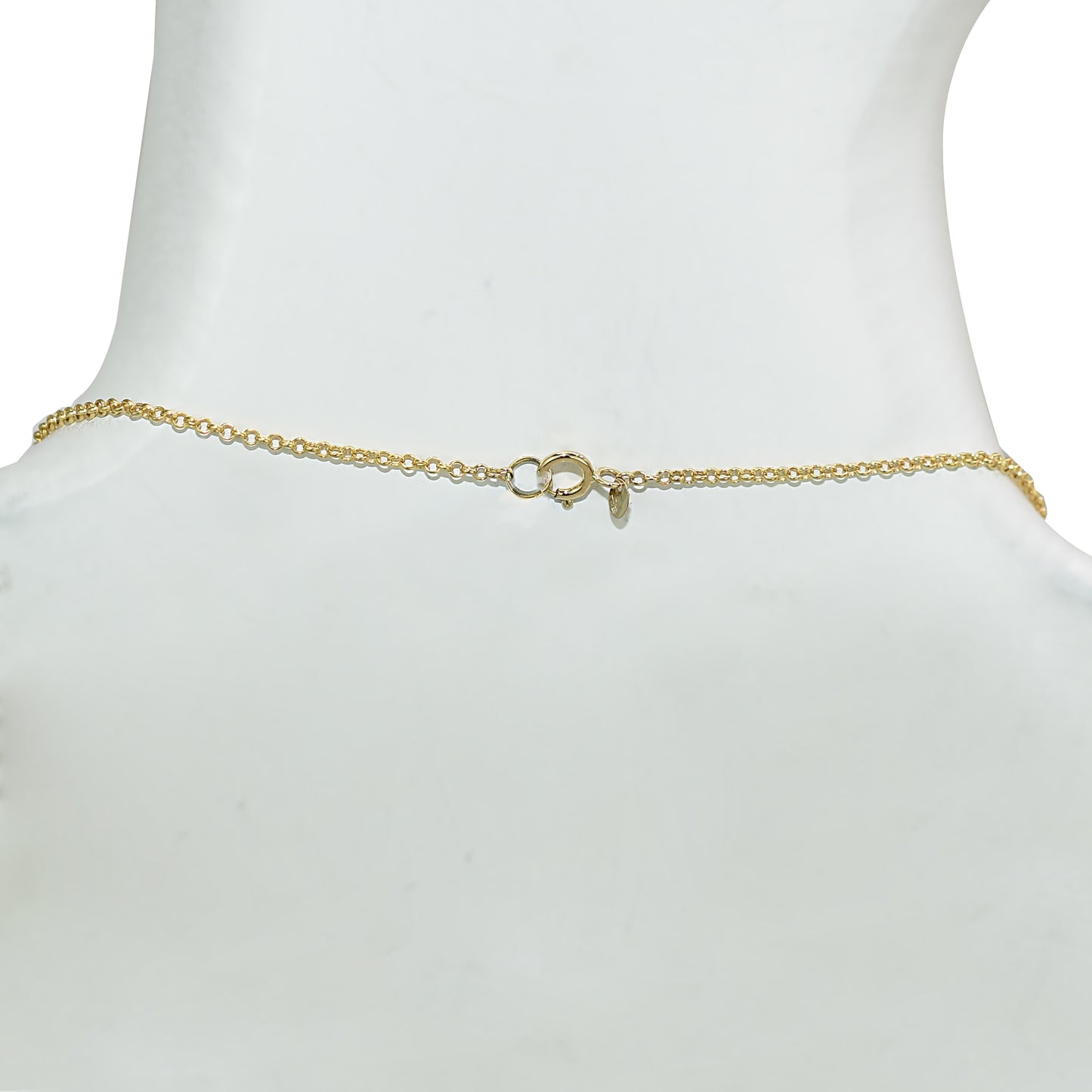 14k White Pearl Paperclip 7 Station Necklace