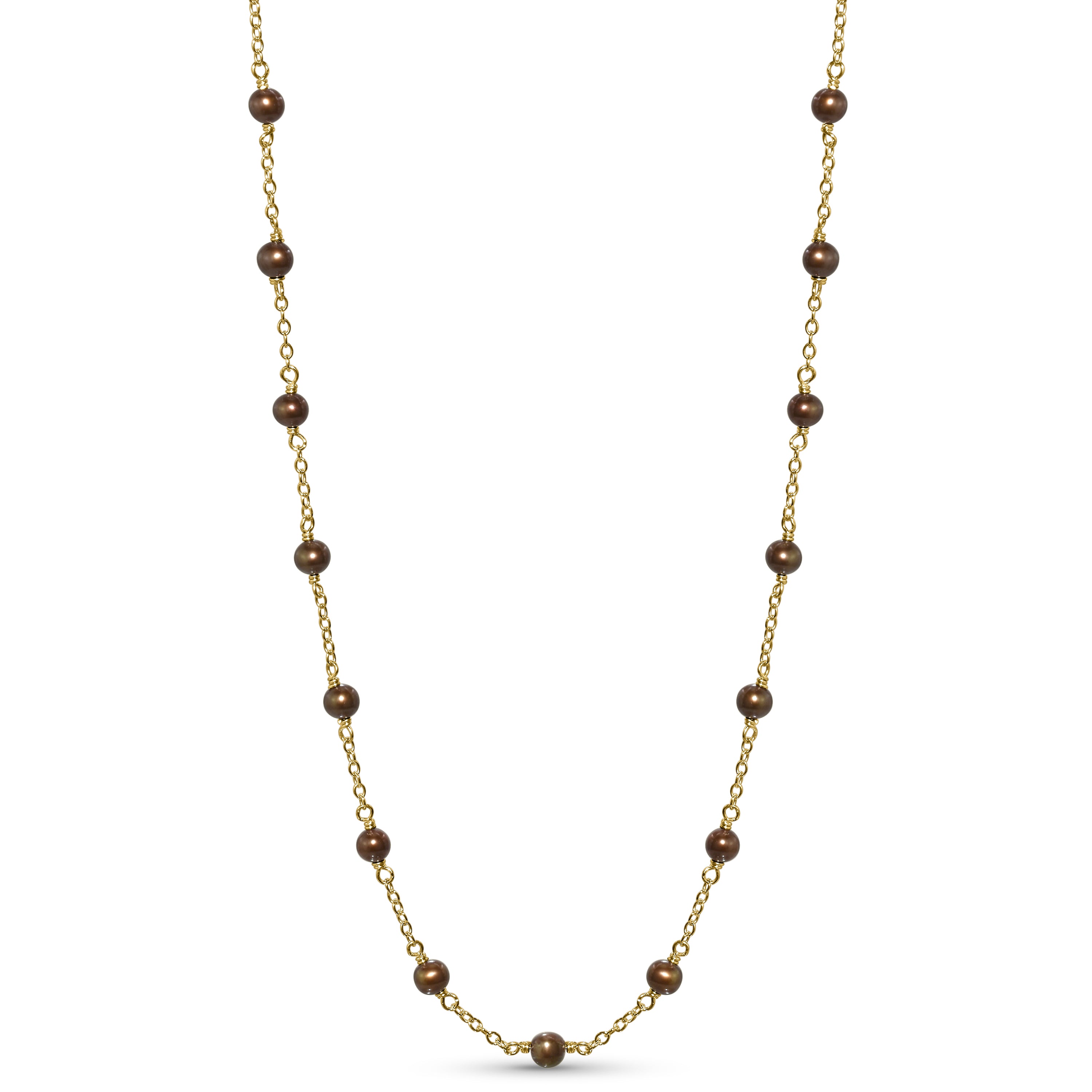 14k Yellow Gold Station Necklace