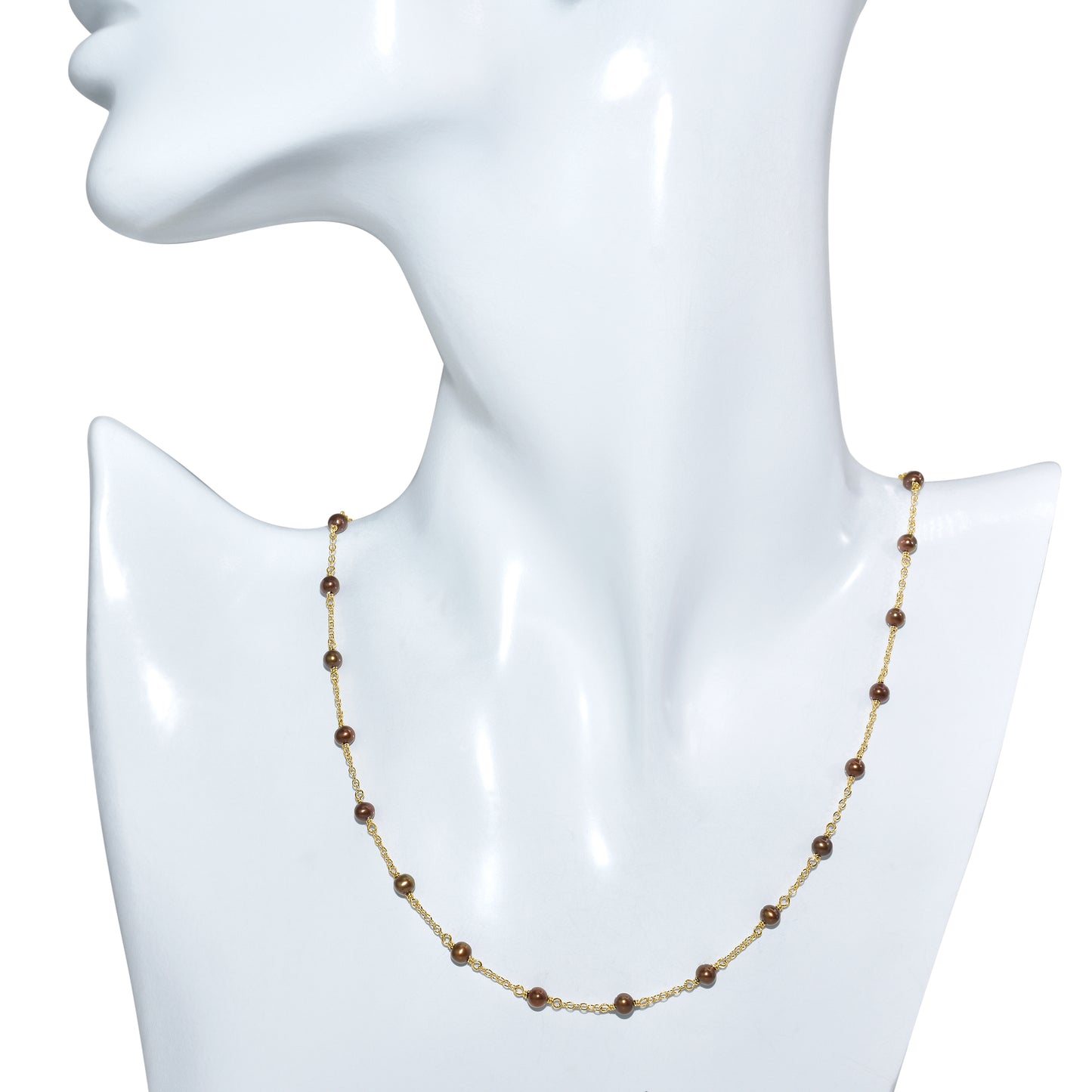 14k Yellow Station Necklace 17"