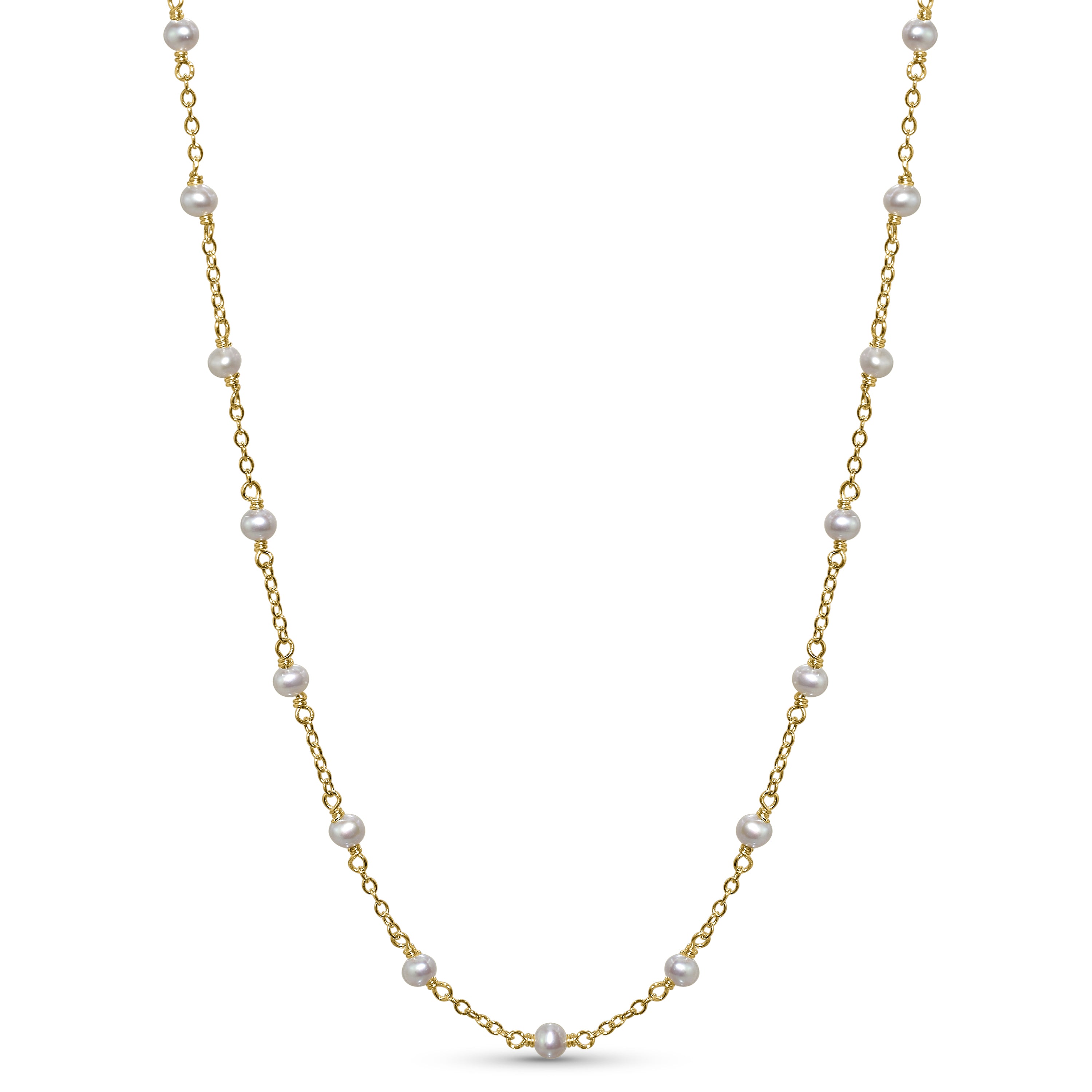 14k Yellow Gold Station Necklace