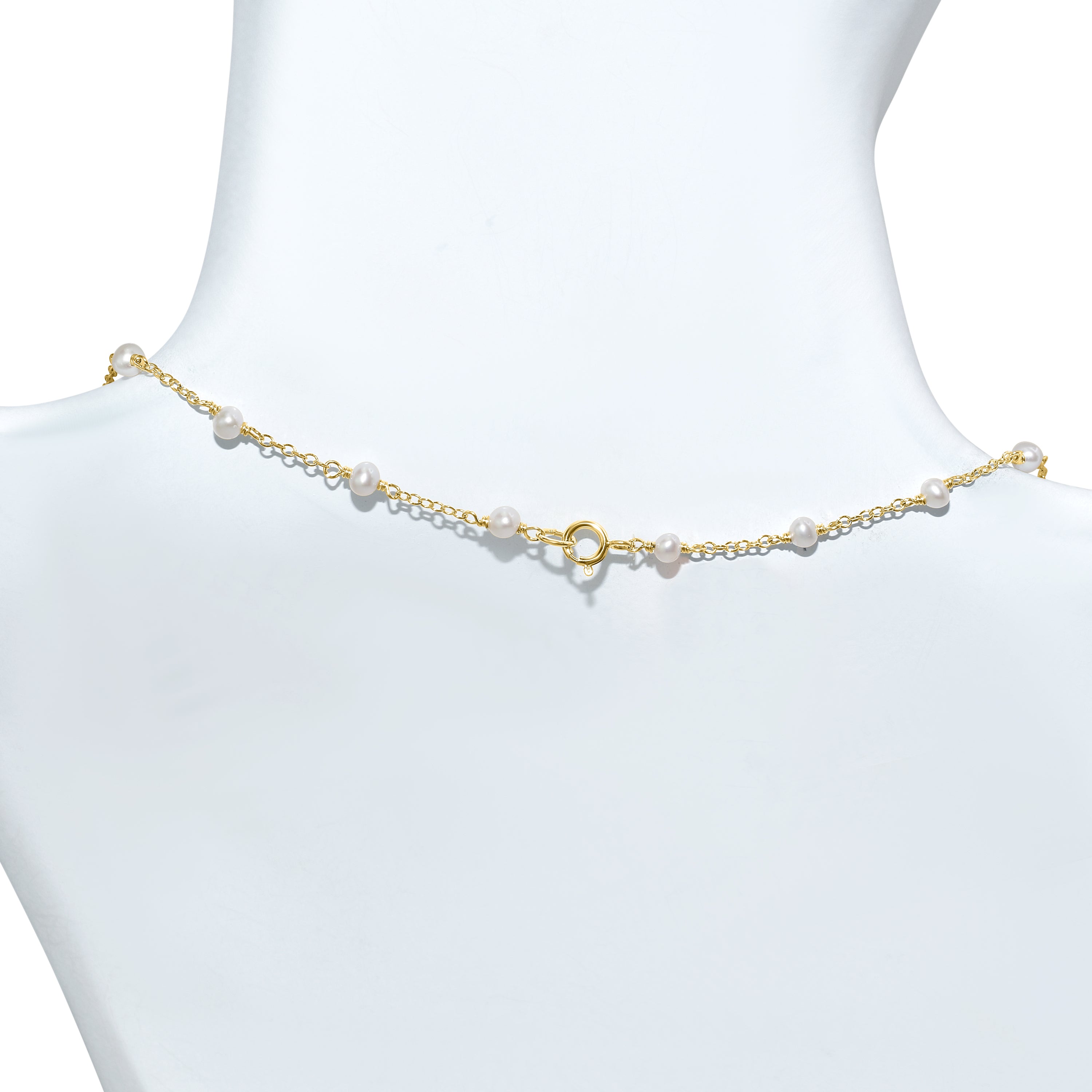 14k Yellow Gold Station Necklace