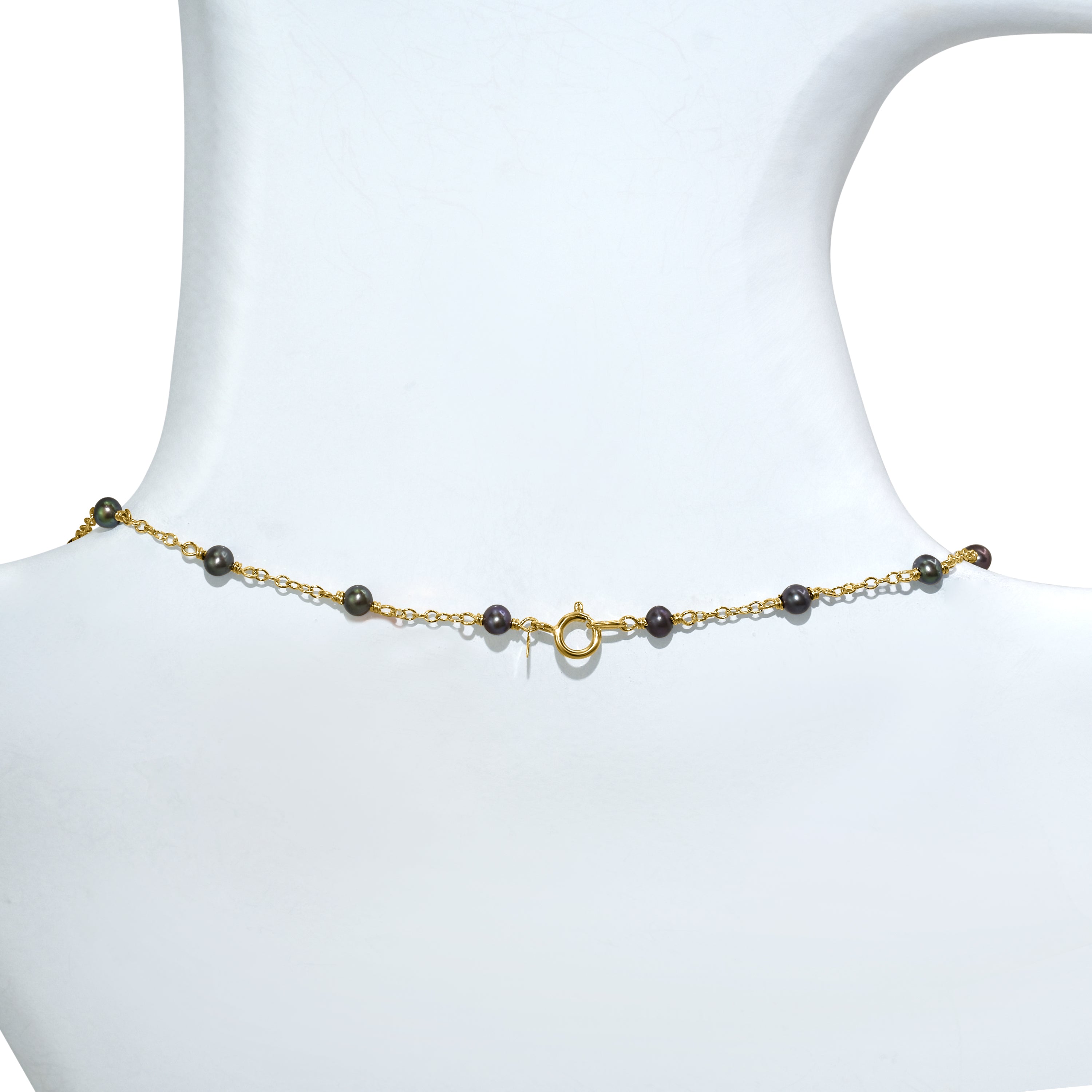 14k Yellow Gold Station Necklace