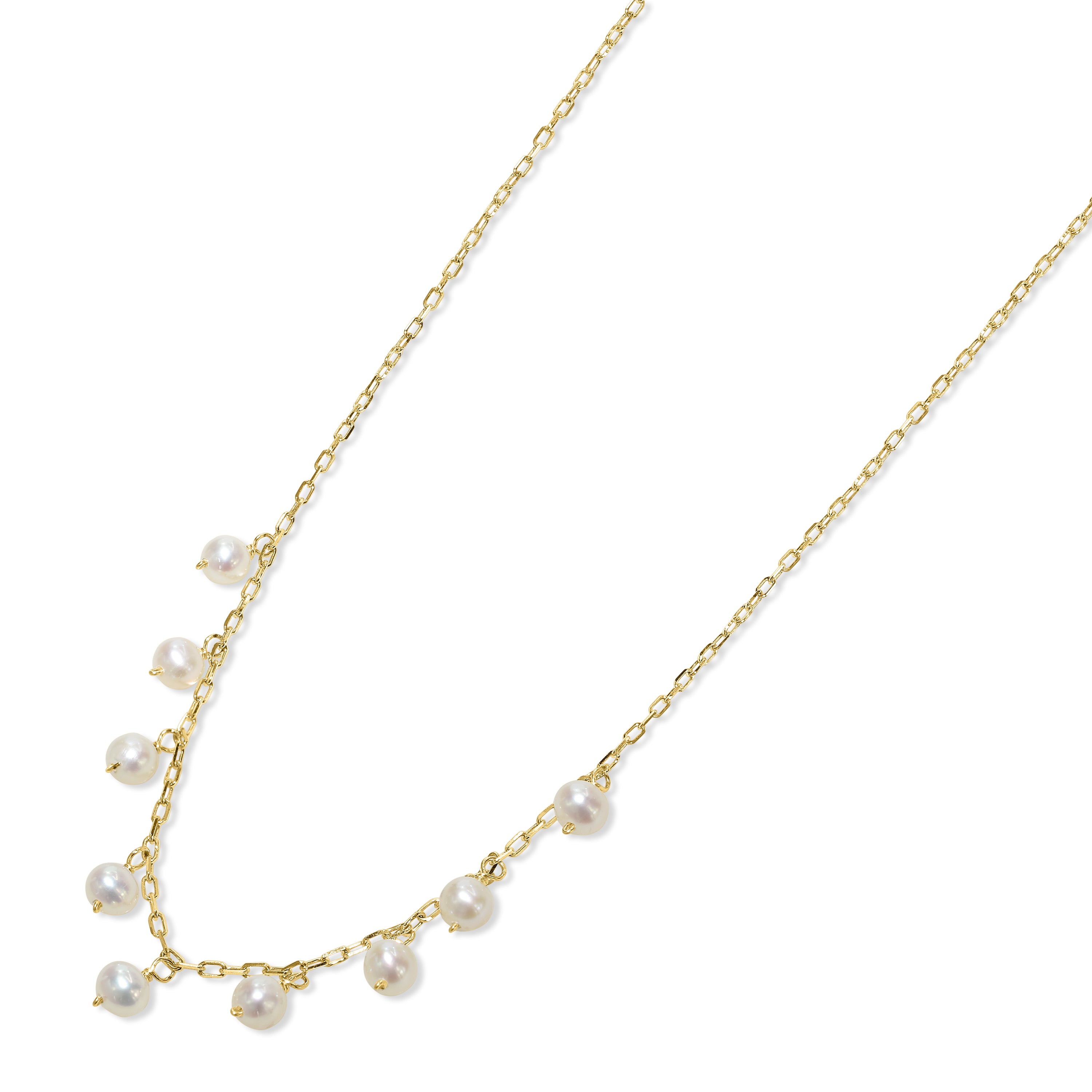 14k White Pearl Drop Necklace