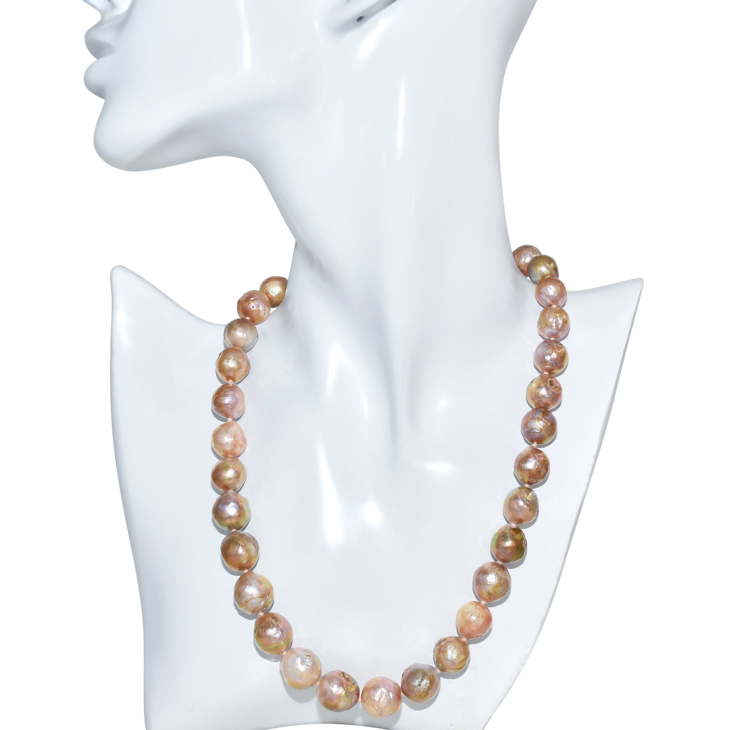 14k Natural Pink Baroque Freshwater Pearl Necklace
