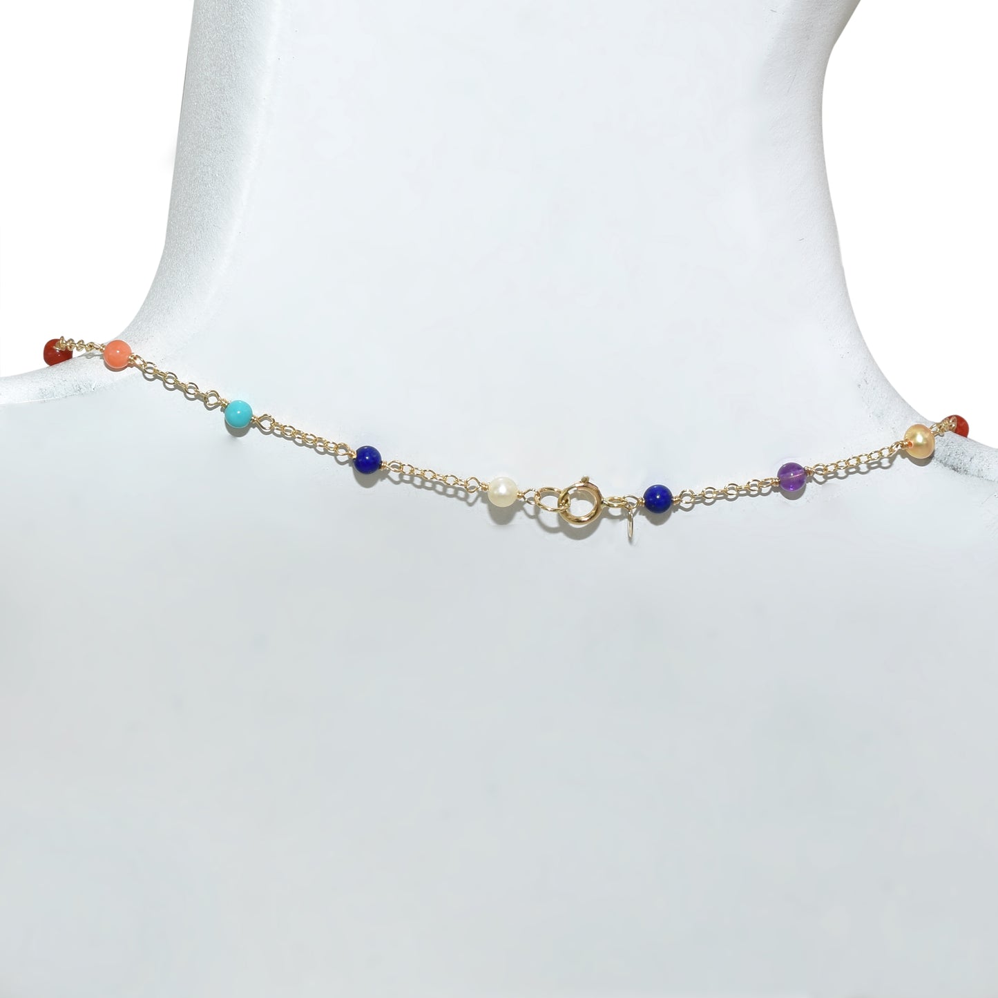 14k Yellow Station Necklace 17"