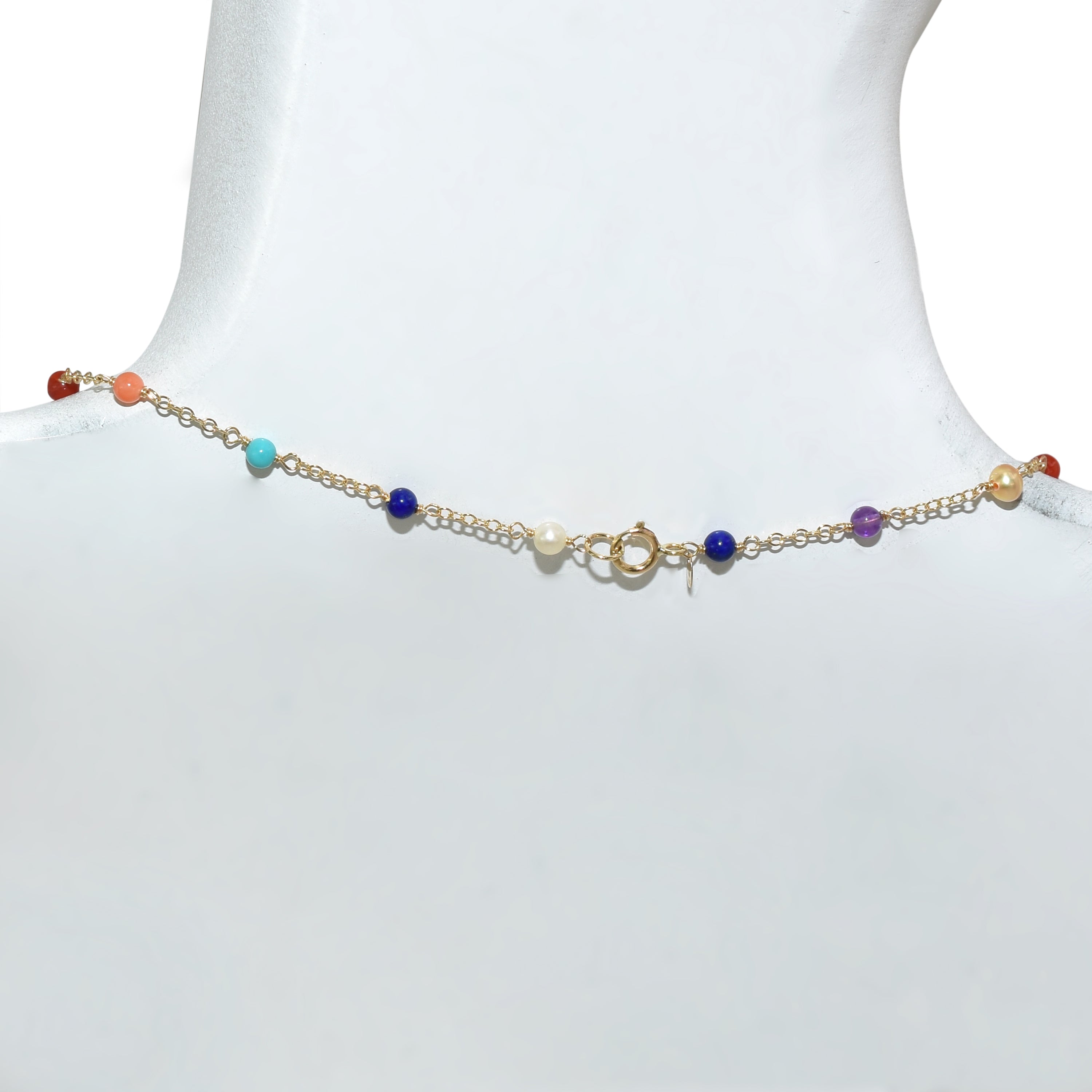 14k Yellow Gold Station Necklace