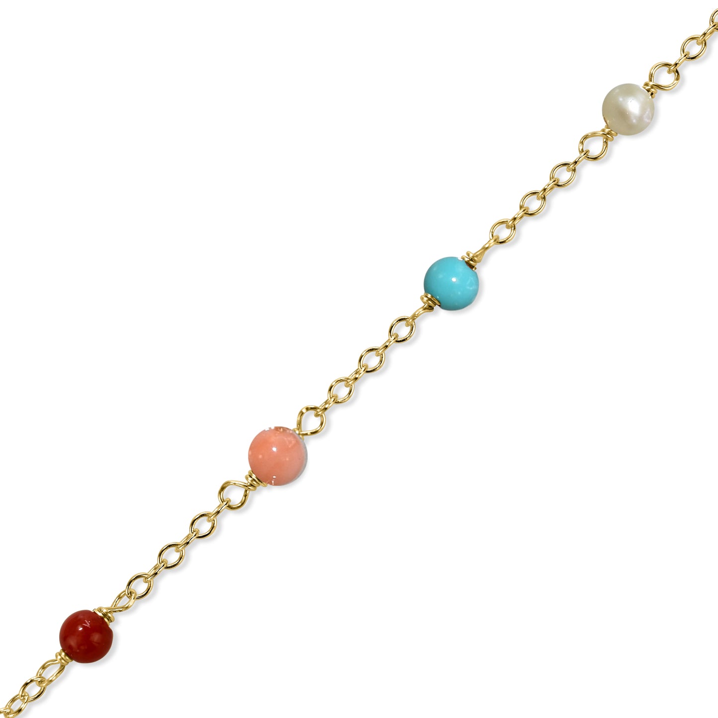 14k Yellow Station Necklace 17"