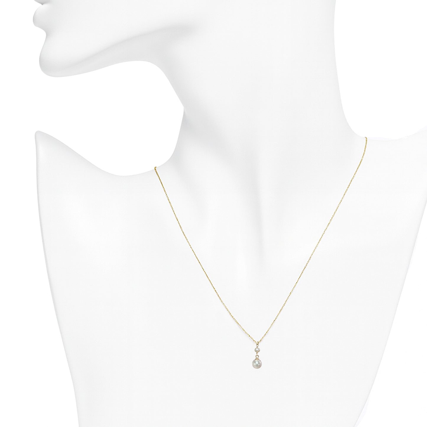 14k White Pearl Drop Pendant Necklace