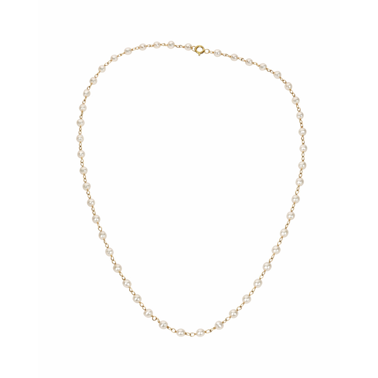 14k White Pearl Link Necklace