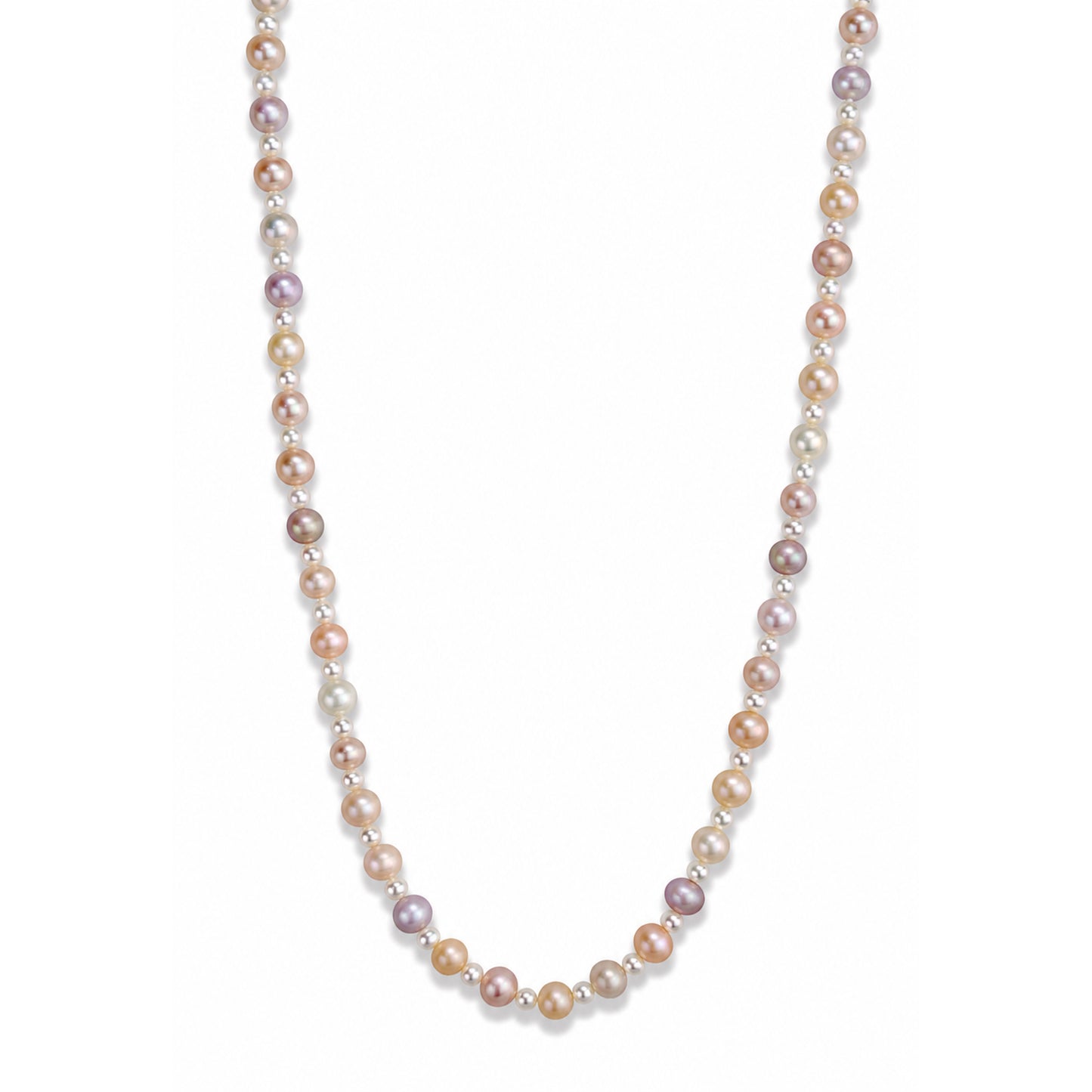14k White/Natural Pink Pearl Alternate 1x1 Necklace