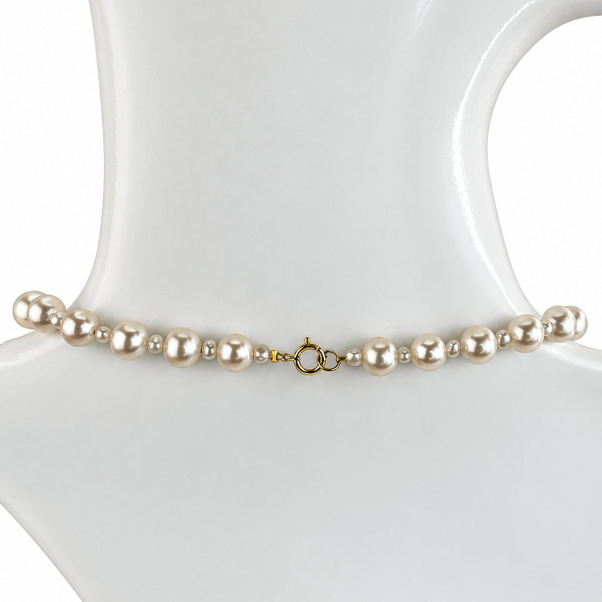 14k White Pearl 1X1 LG Pearl Center Necklace