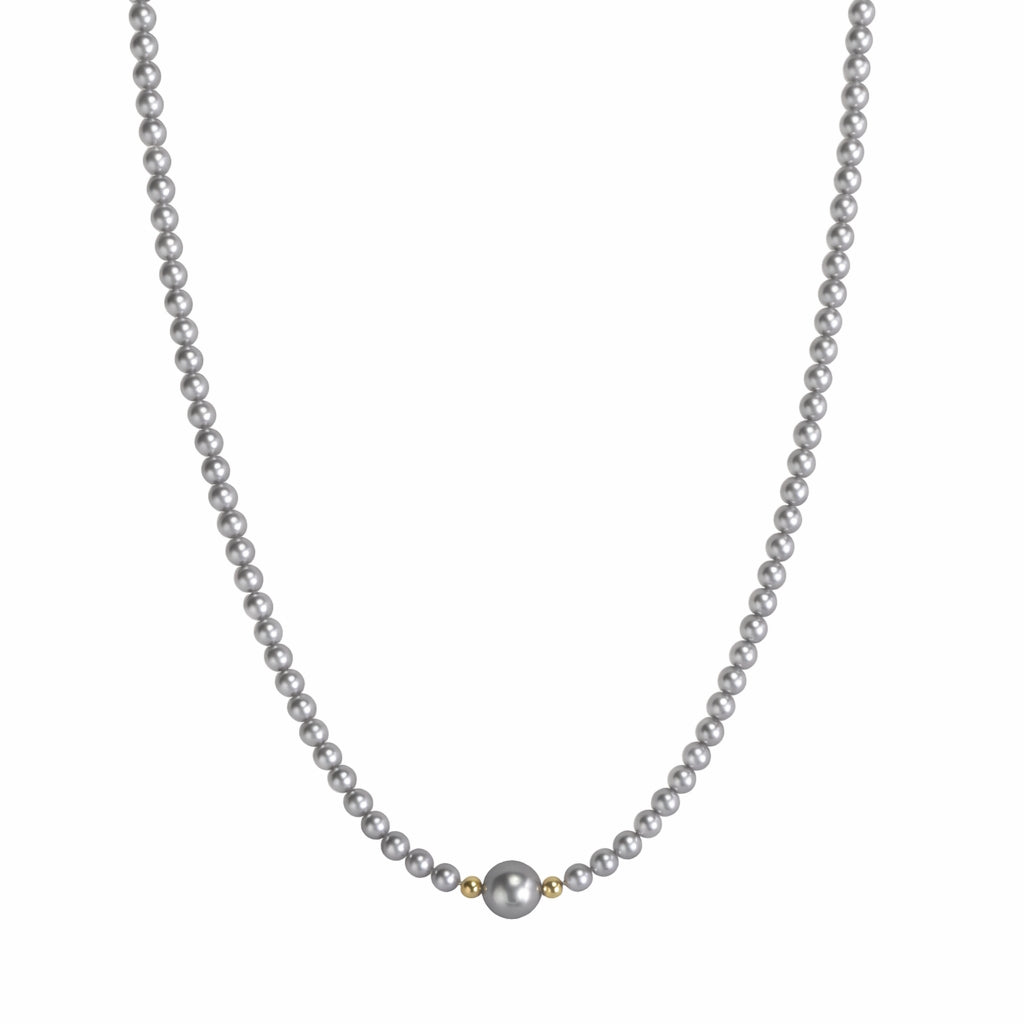 14k Silver Grey Pearl Necklace