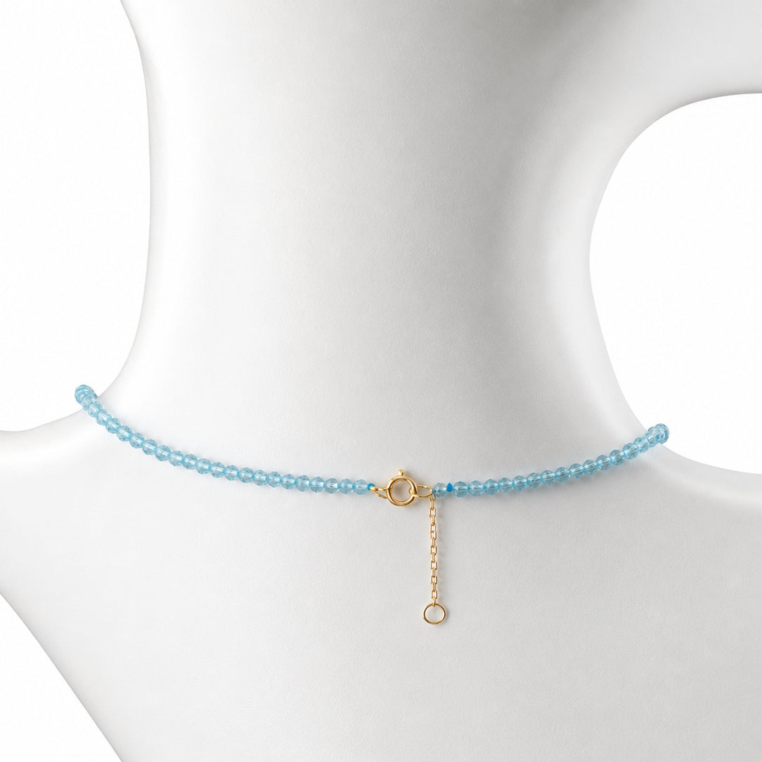 14k Gold Gemstone Small Beads with White Pearl Center Necklace