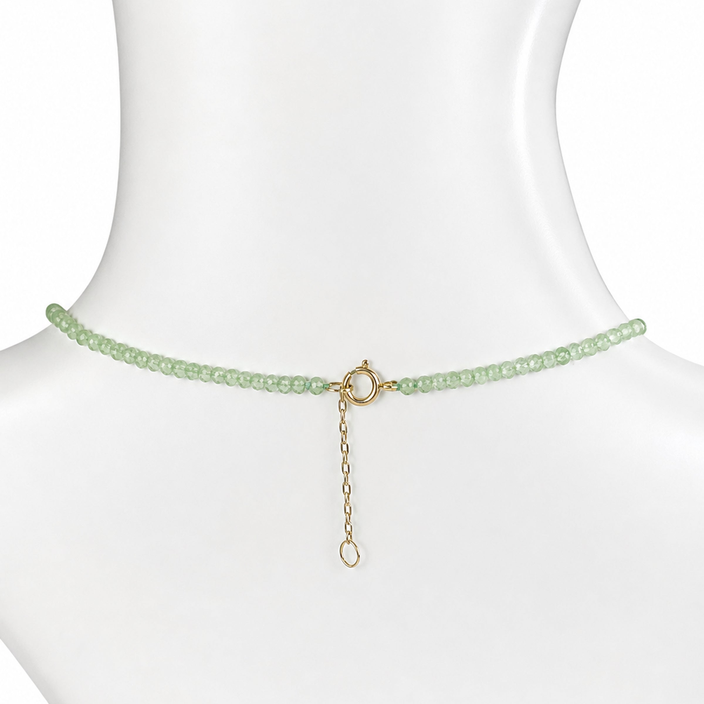 14k Gold Gemstone Small Beads with White Pearl Center Necklace