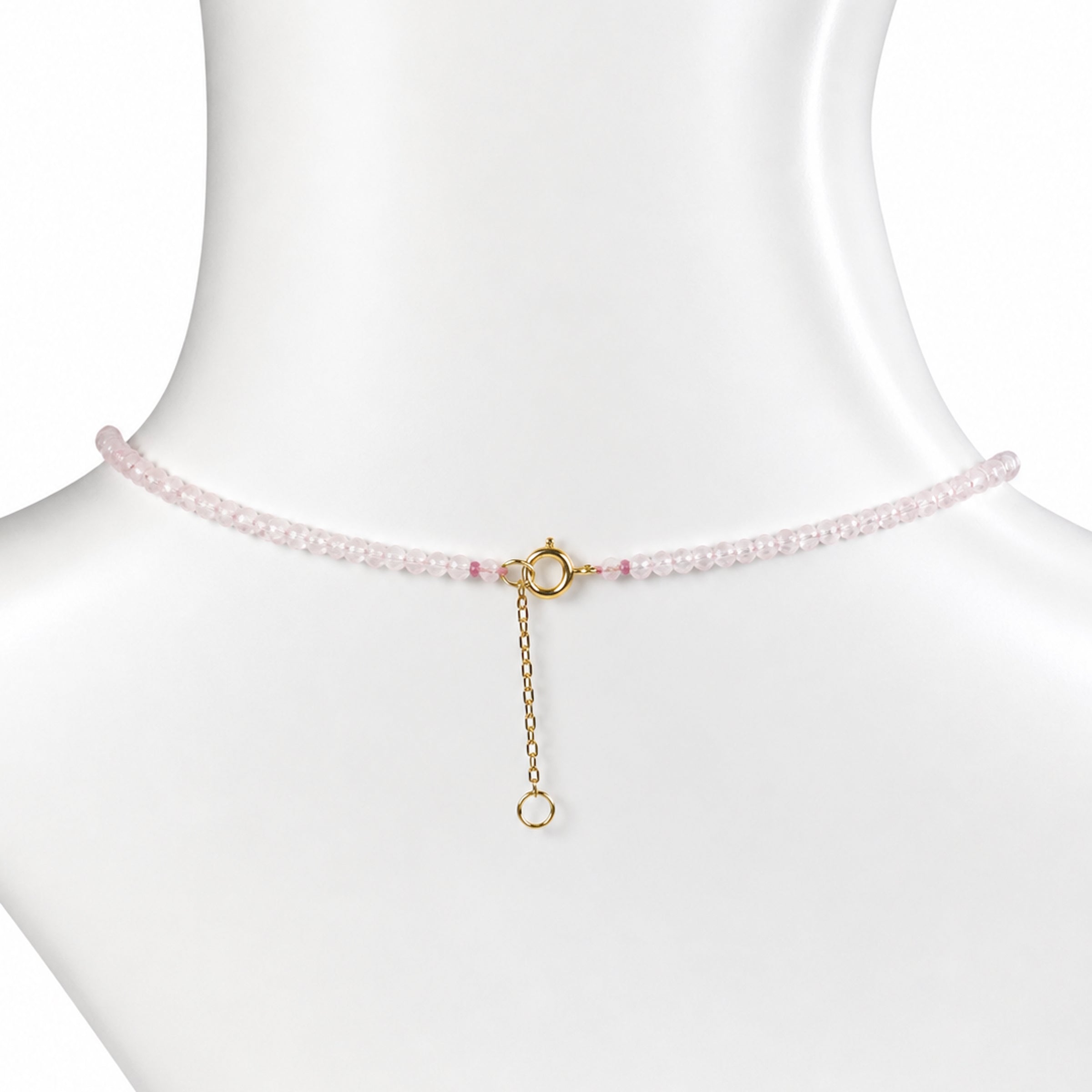 14k Gold Gemstone Small Beads with White Pearl Center Necklace
