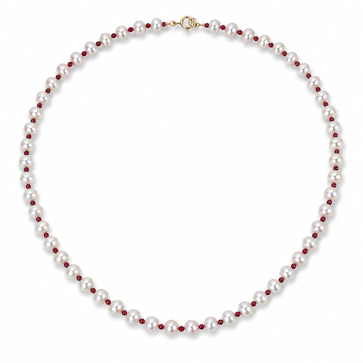14k Freshwater Pearl & Faceted Round Bead 1X1 Necklace