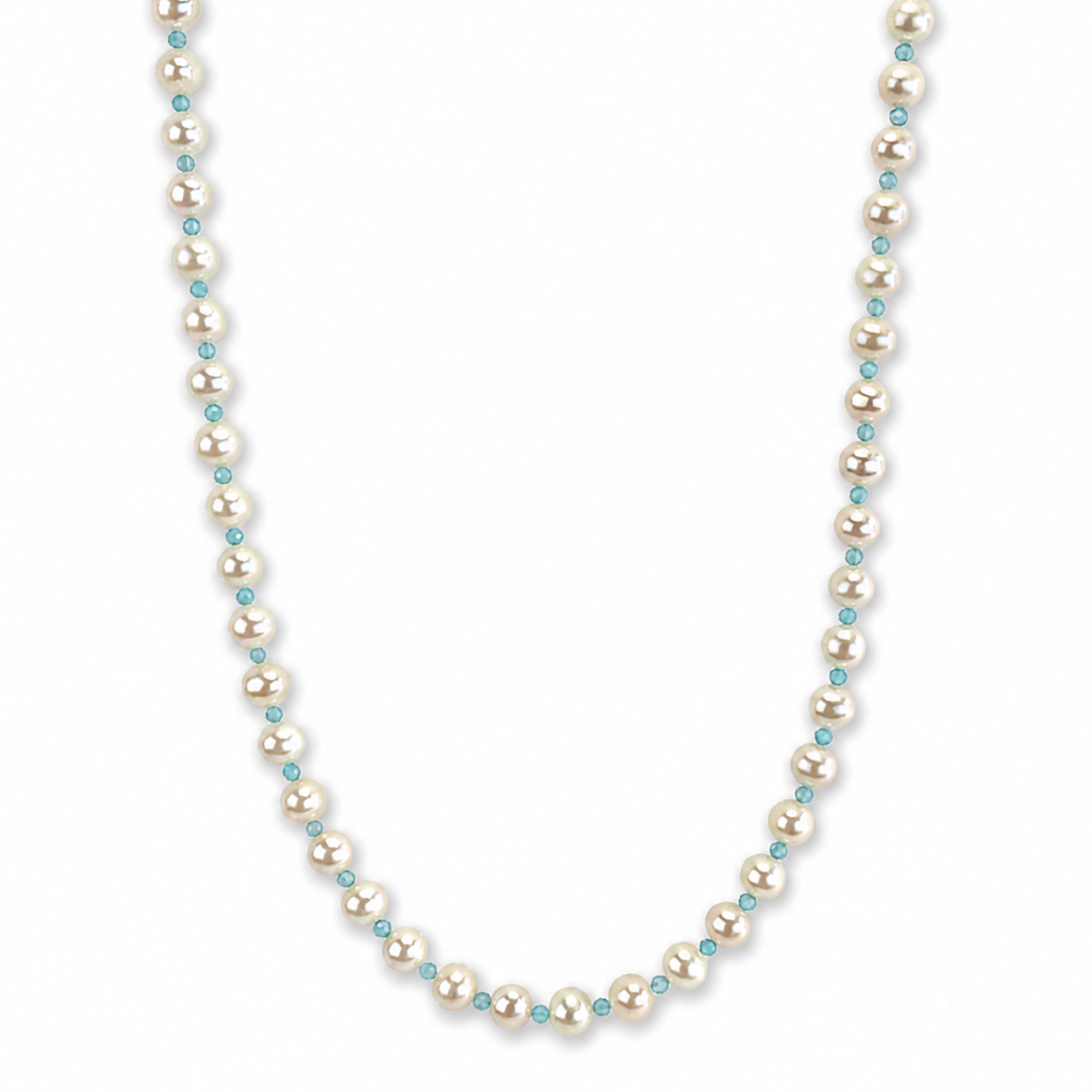 14k Freshwater Pearl & Faceted Round Bead 1X1 Necklace