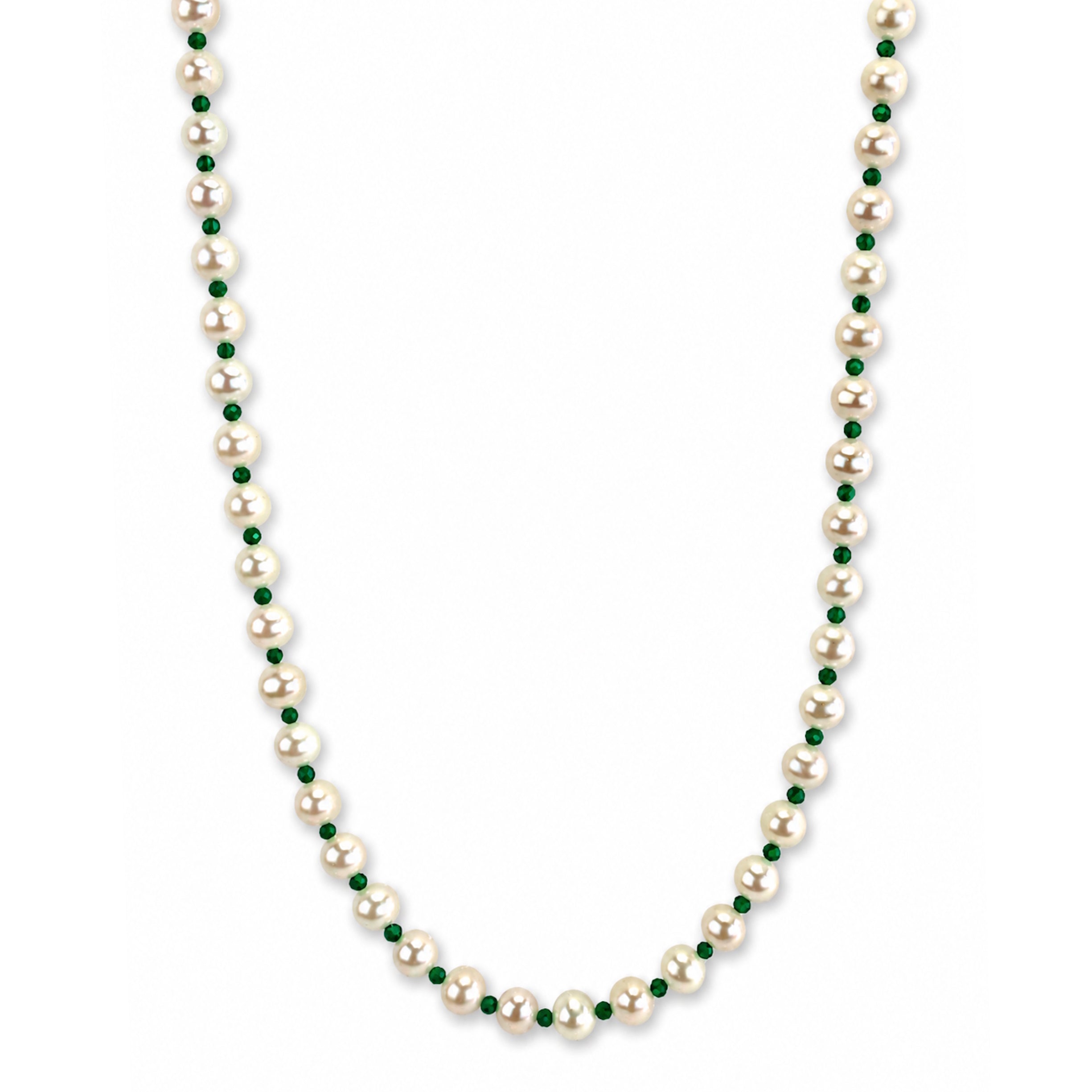 14k Freshwater Pearl & Faceted Round Bead 1X1 Necklace