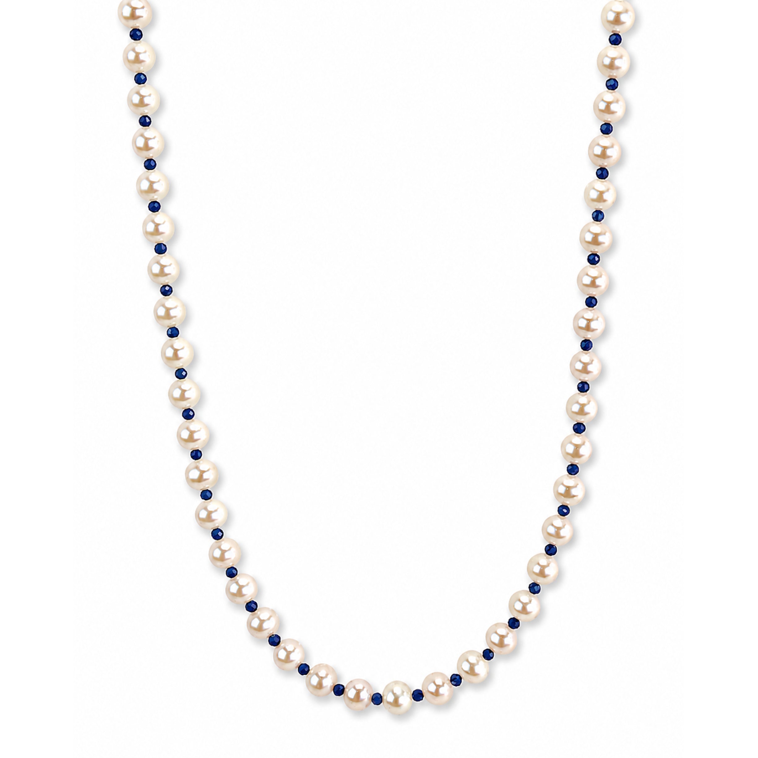 14k Freshwater Pearl & Faceted Round Bead 1X1 Necklace