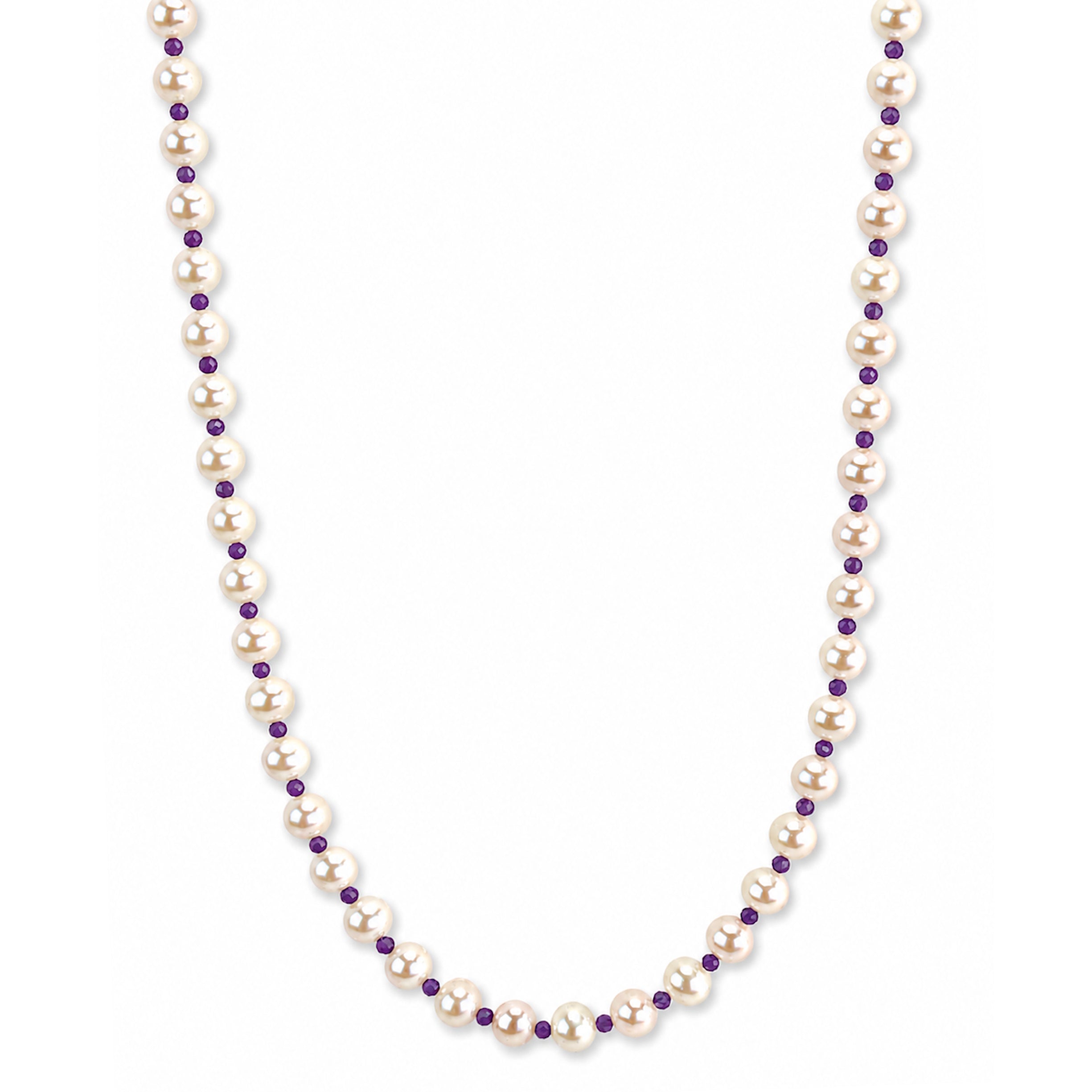 14k Freshwater Pearl & Faceted Round Bead 1X1 Necklace