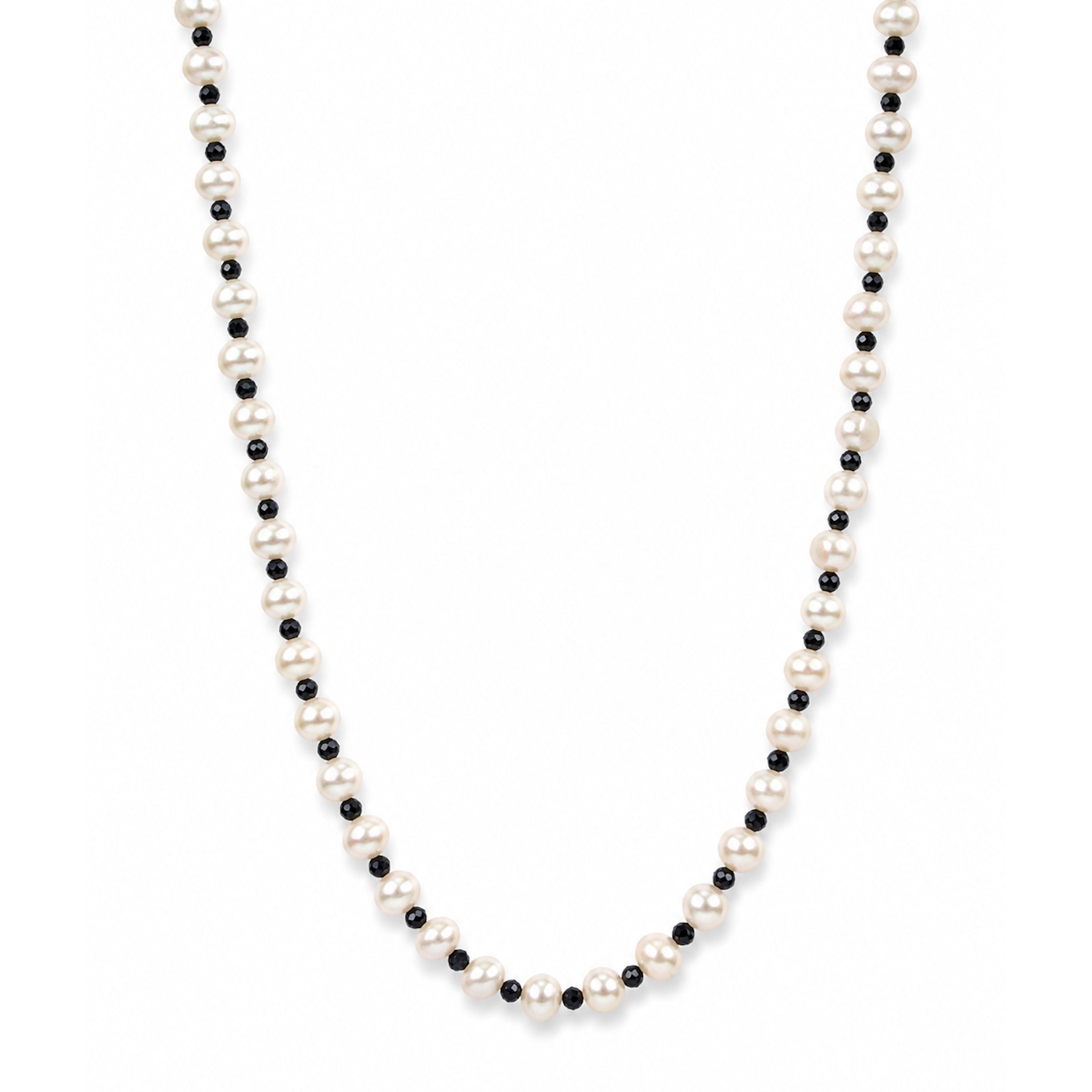 14k Freshwater Pearl & Faceted Round Bead 1X1 Necklace