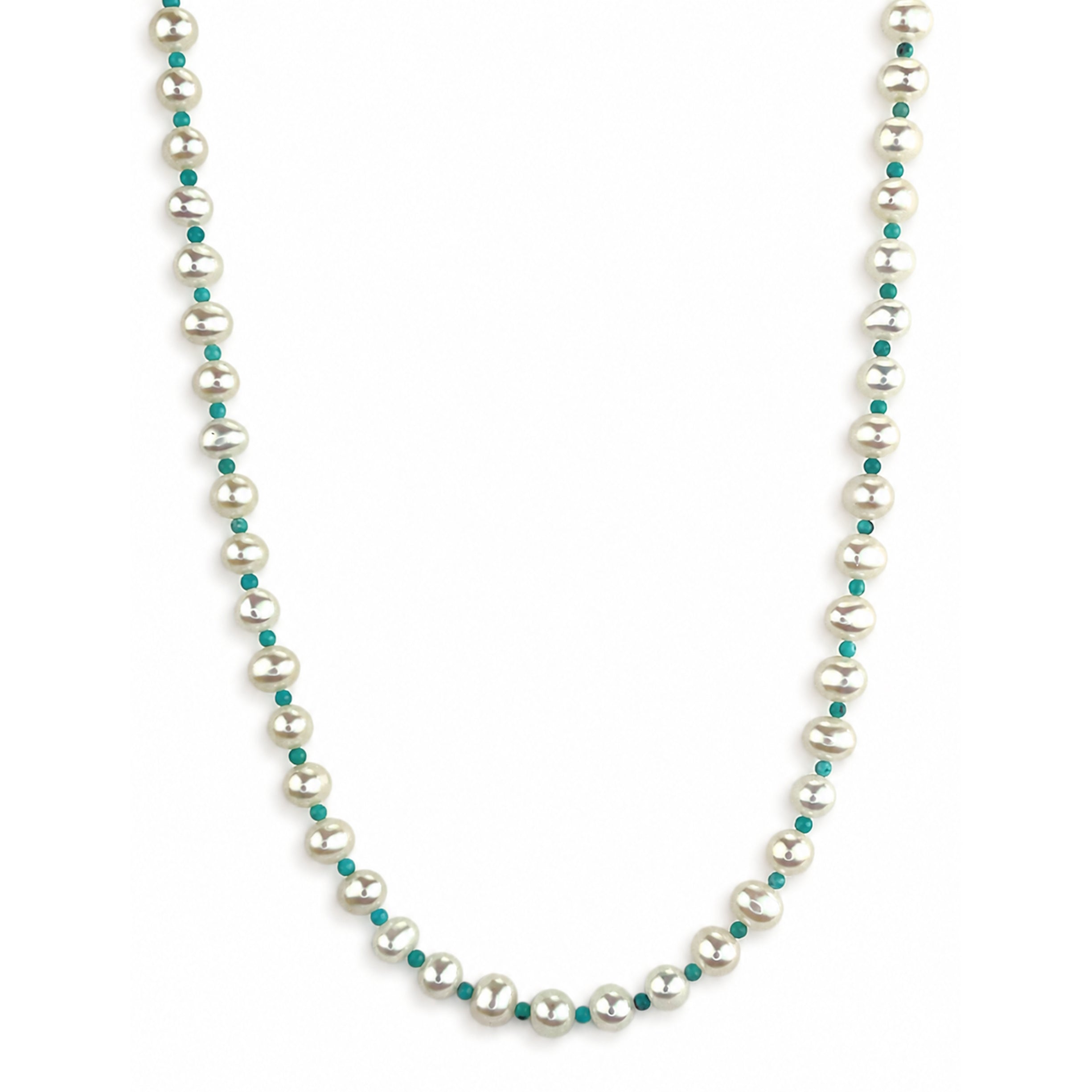 14k Freshwater Pearl & Faceted Round Bead 1X1 Necklace