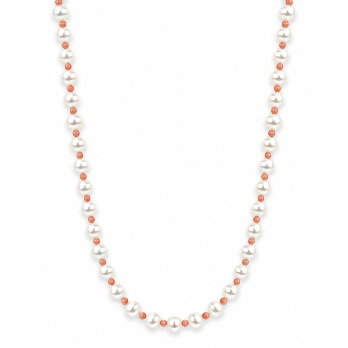 14k Freshwater Pearl & Faceted Round Bead 1X1 Necklace